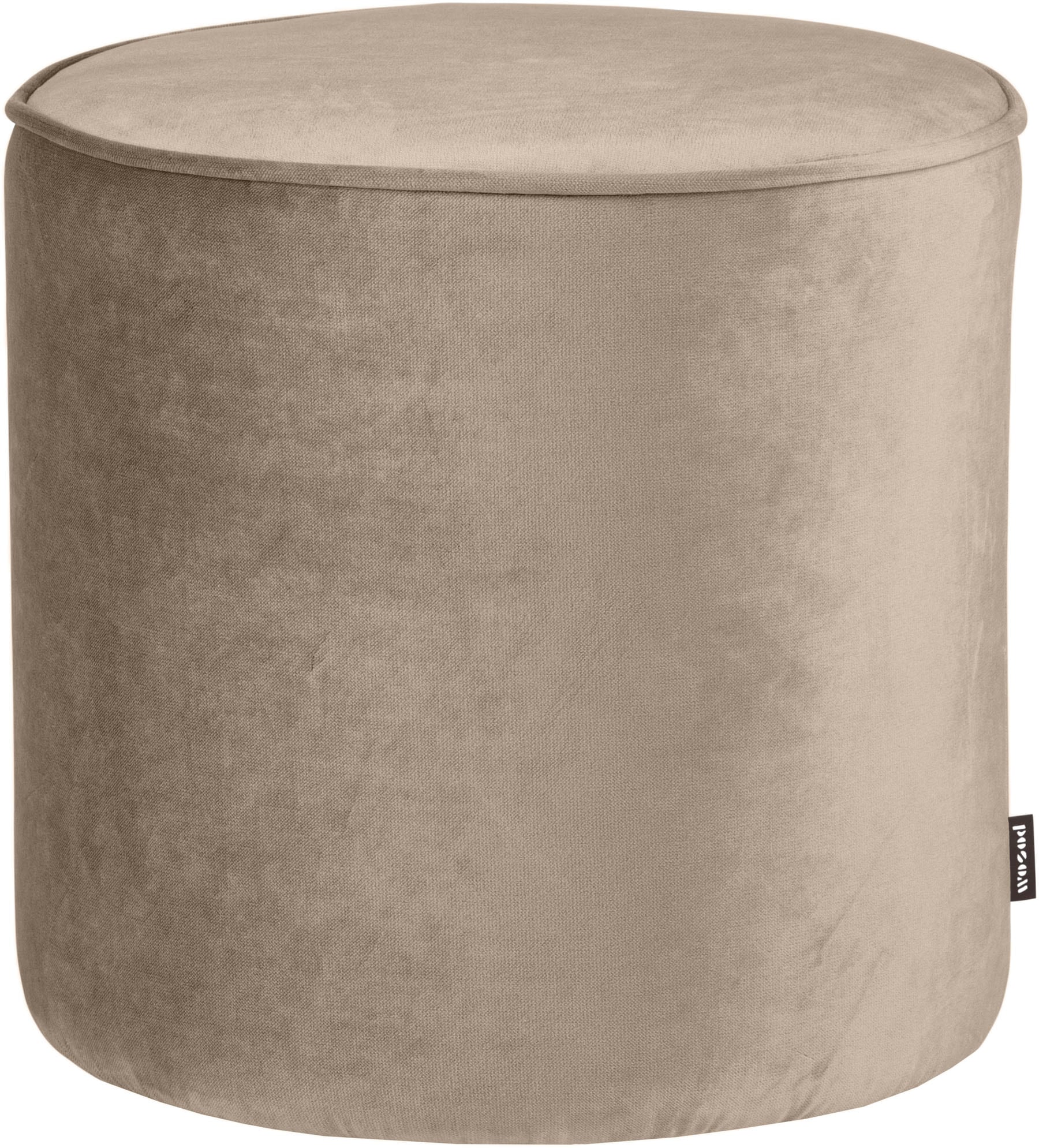 Image of WOOOD Hocker "Sara" weich gepolstert, runde Form, H 46 cm x Ø 46 cm