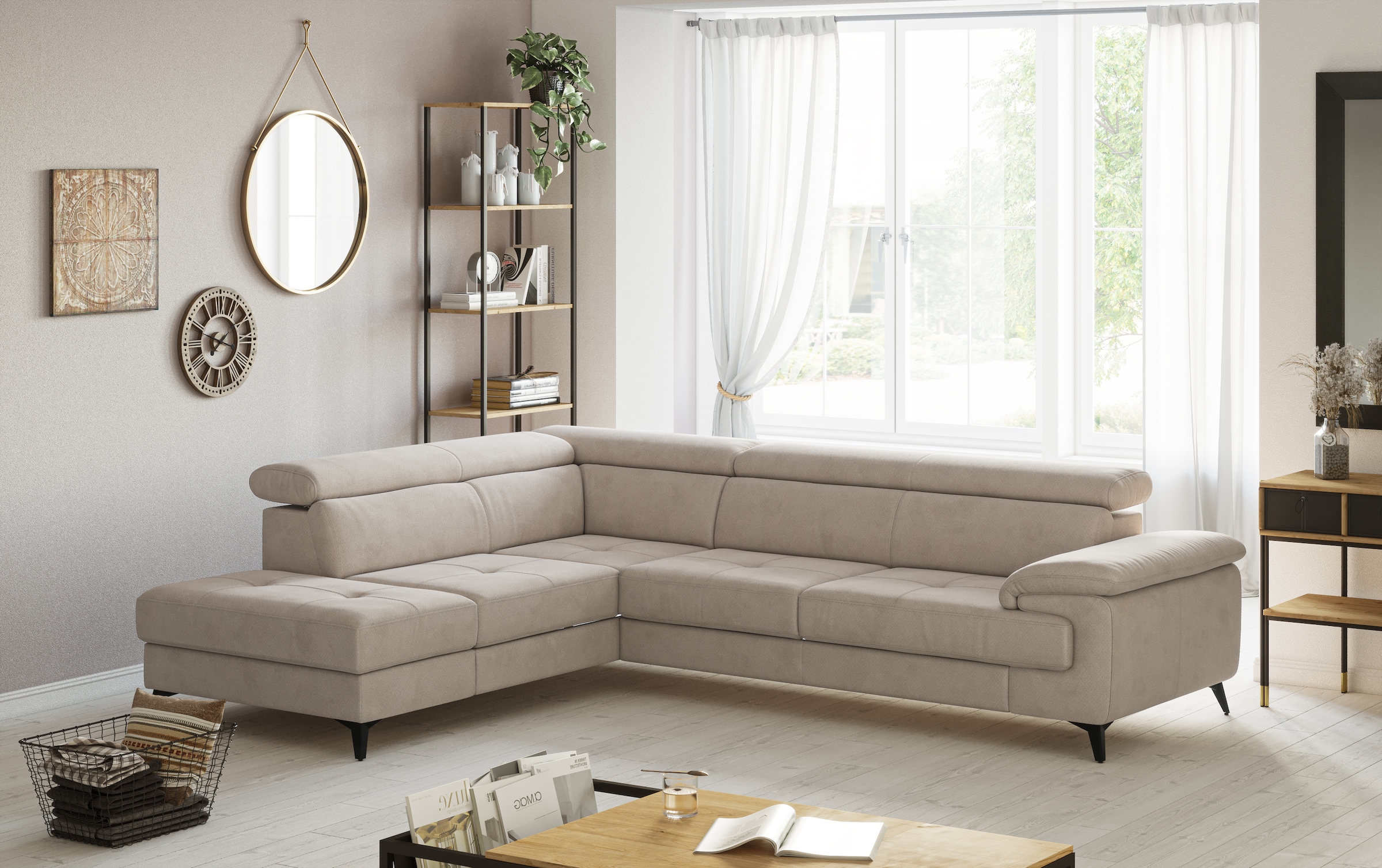 Image of COTTA Ecksofa "Astra L-Form, B: 286 cm" mit Kopfteilverstellung, optional Bettfunktion & Bettkasten