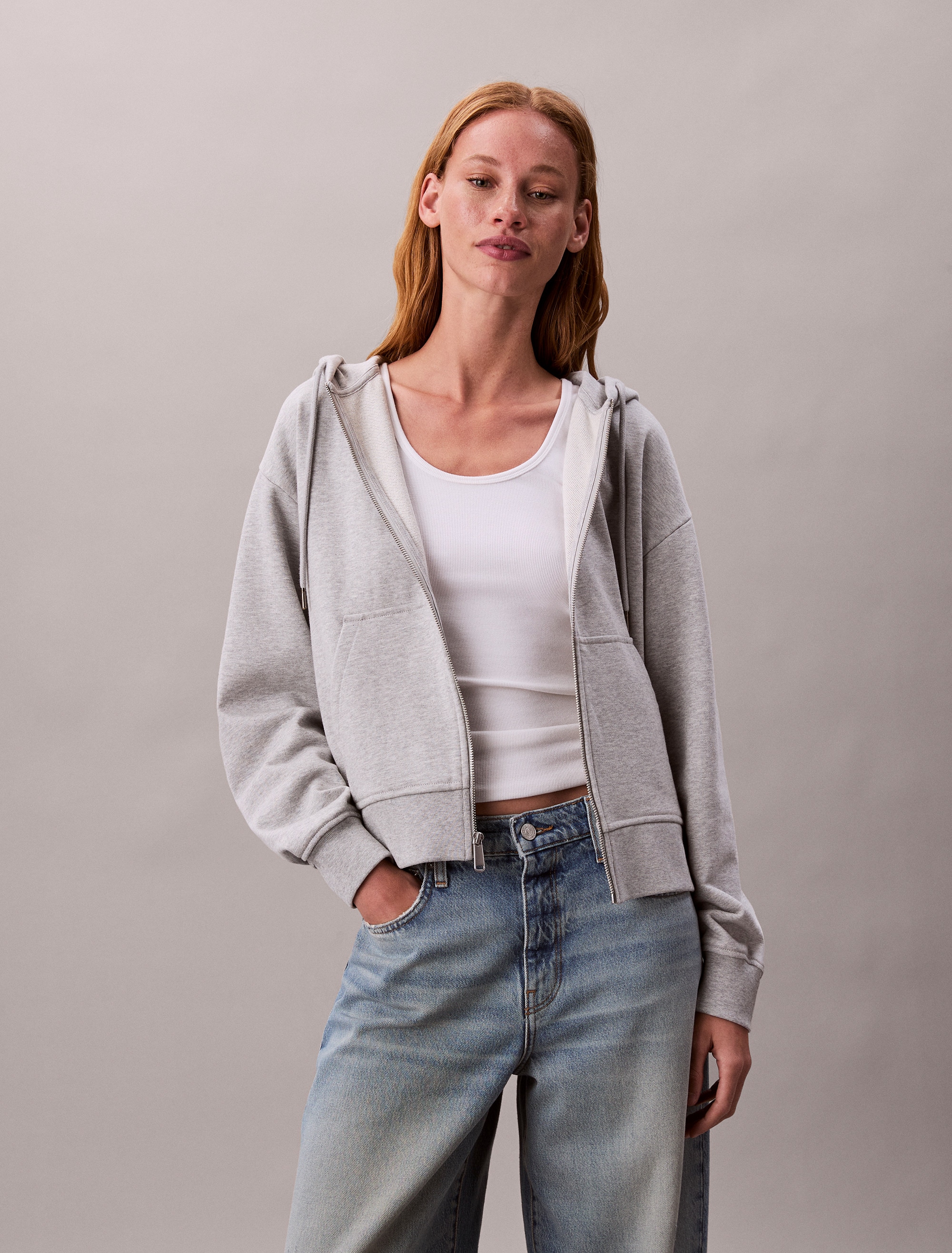Image of Calvin Klein Jeans Kapuzensweatshirt "ARCHIVE LOGO FRENCH TERRY FZ HOO", Mit Rundhalsausschnitt, regular fit