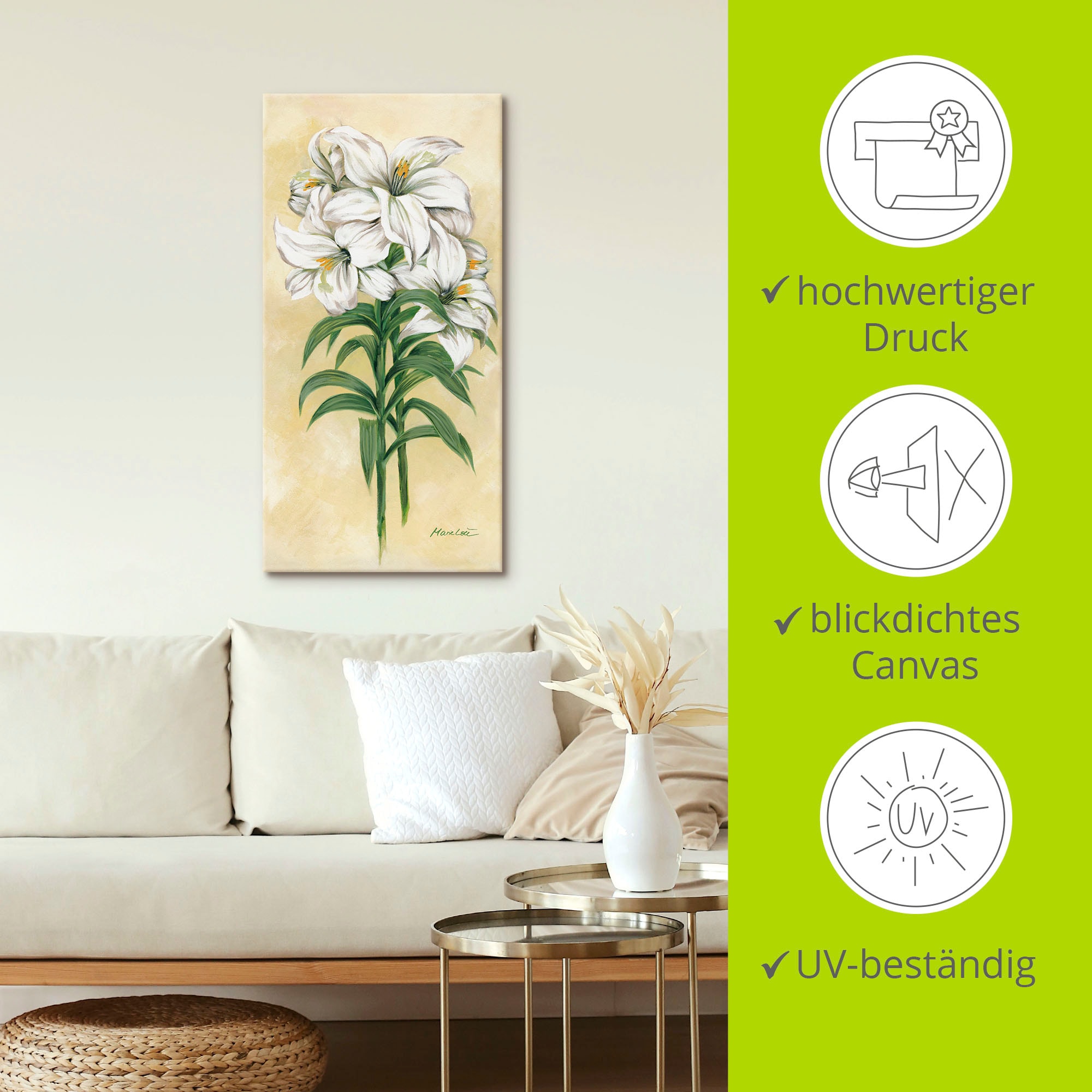 Artland Tableau sur toile »Lilien« 1 cuis tlg. auf Holzrahmen gespannt