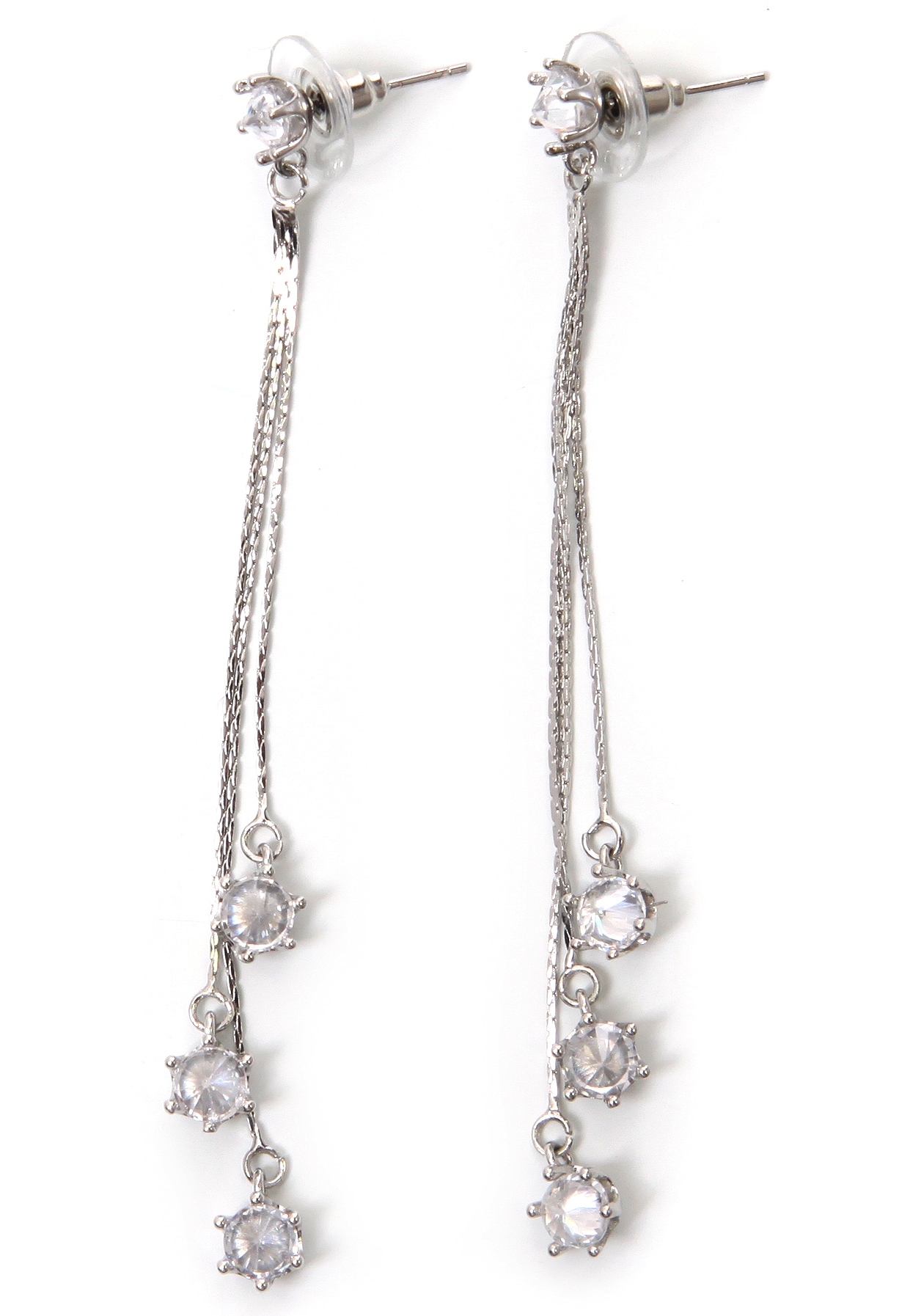 Paar Ohrstecker »3-reihig, funkelnd«