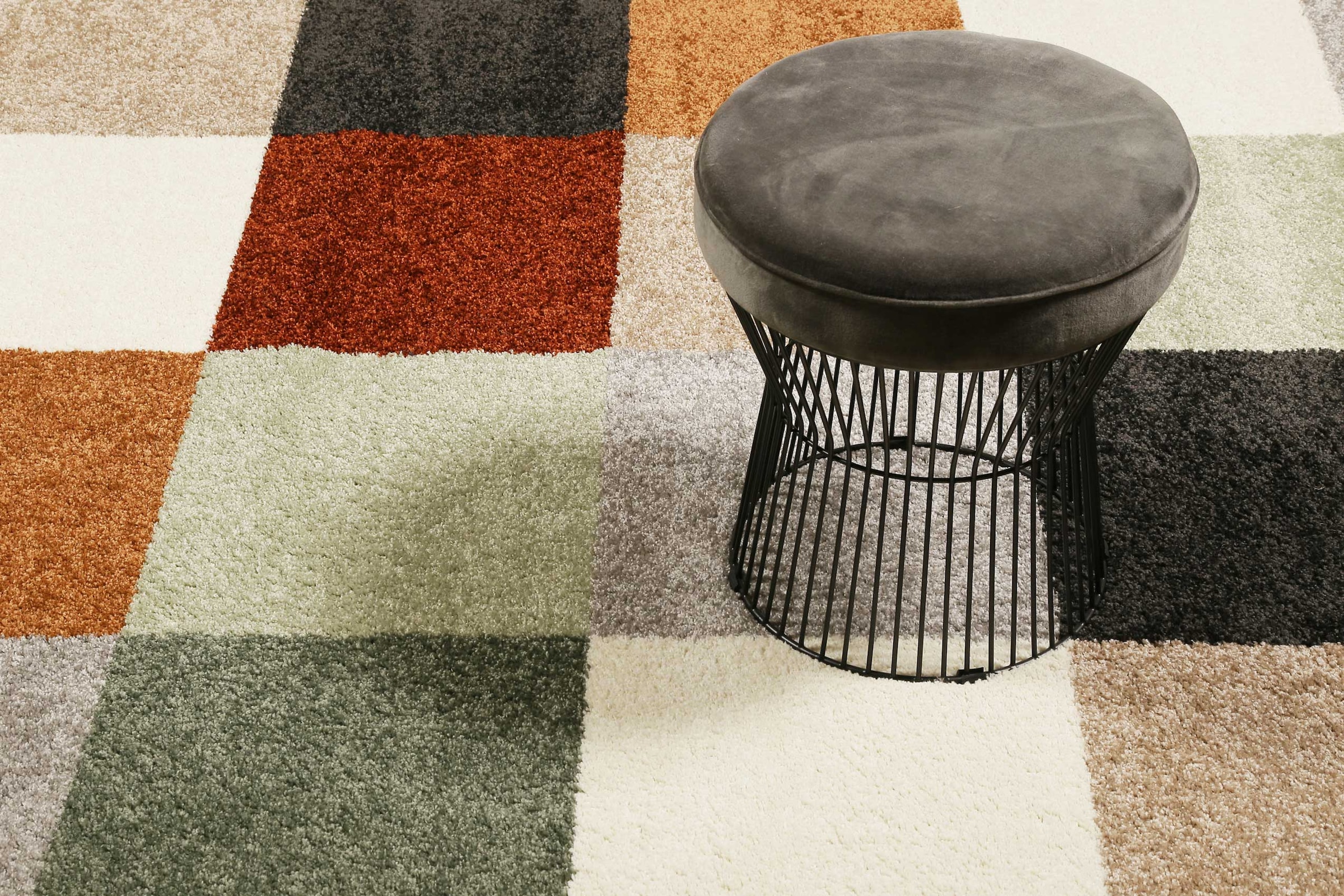 Esprit Teppich »California« rechteckig 13 mm Höhe Kurzflorteppich, Modern, kariert, gewebt, farbig, stilvoll, farbenfroh