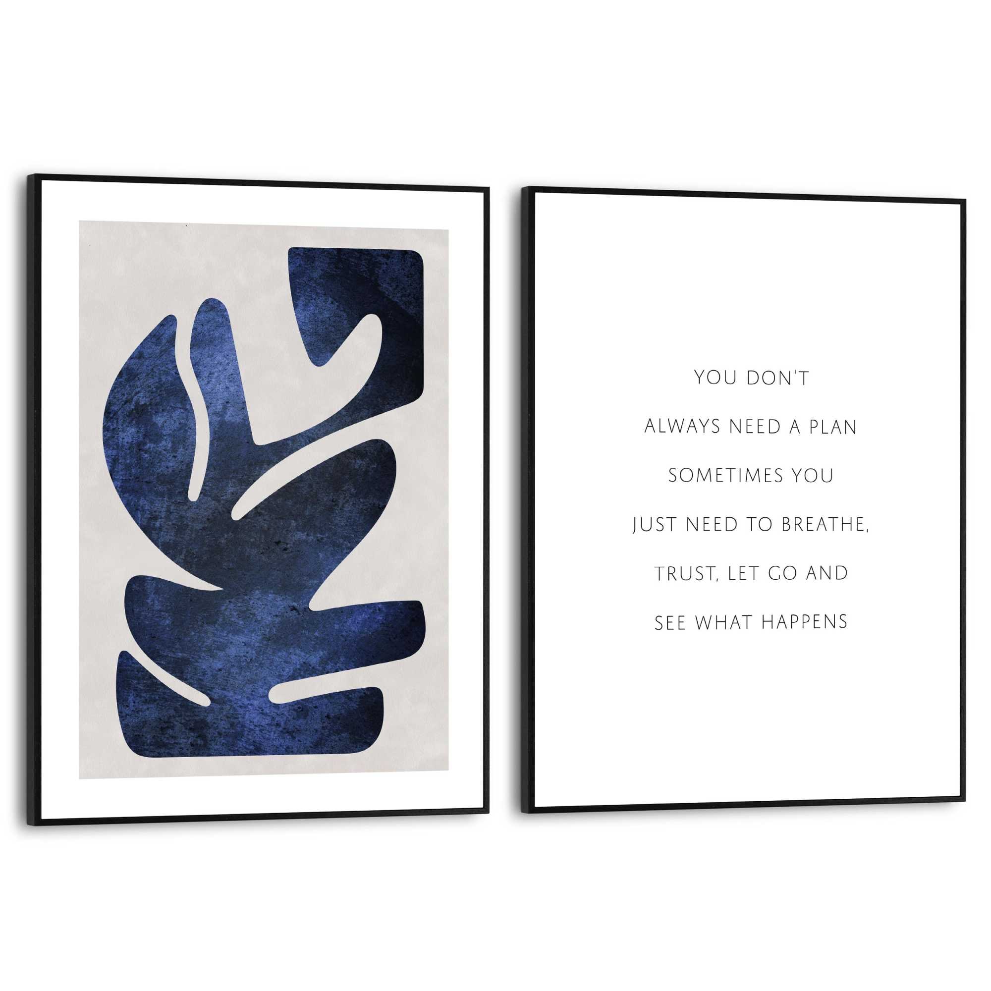 Image of Reinders Poster "Abstract Blue" Home Office - Organische Formen - Mindset - Blau - MDF - Abstrakt