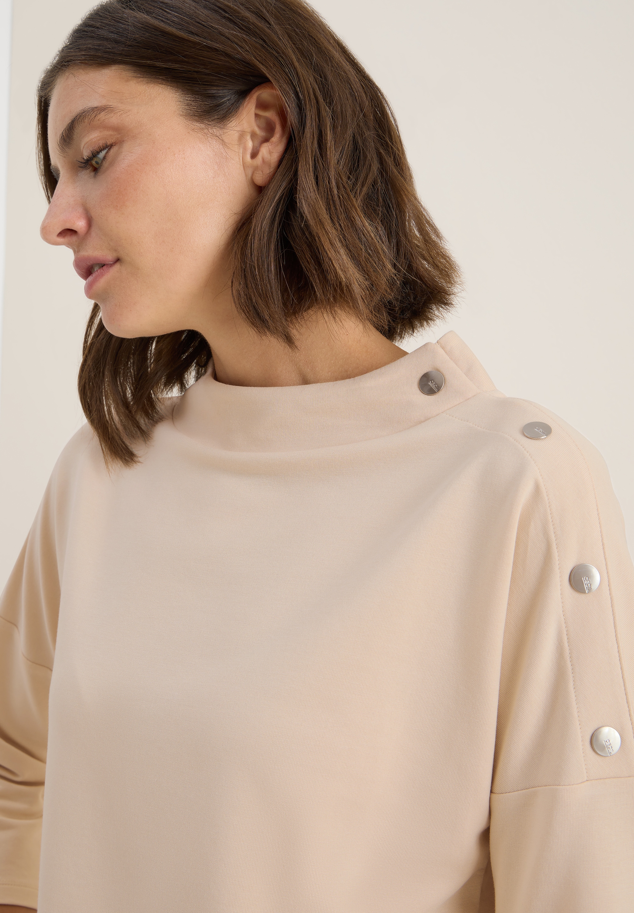 Image of Cecil 3/4-Arm-Shirt mit Knopfdetail