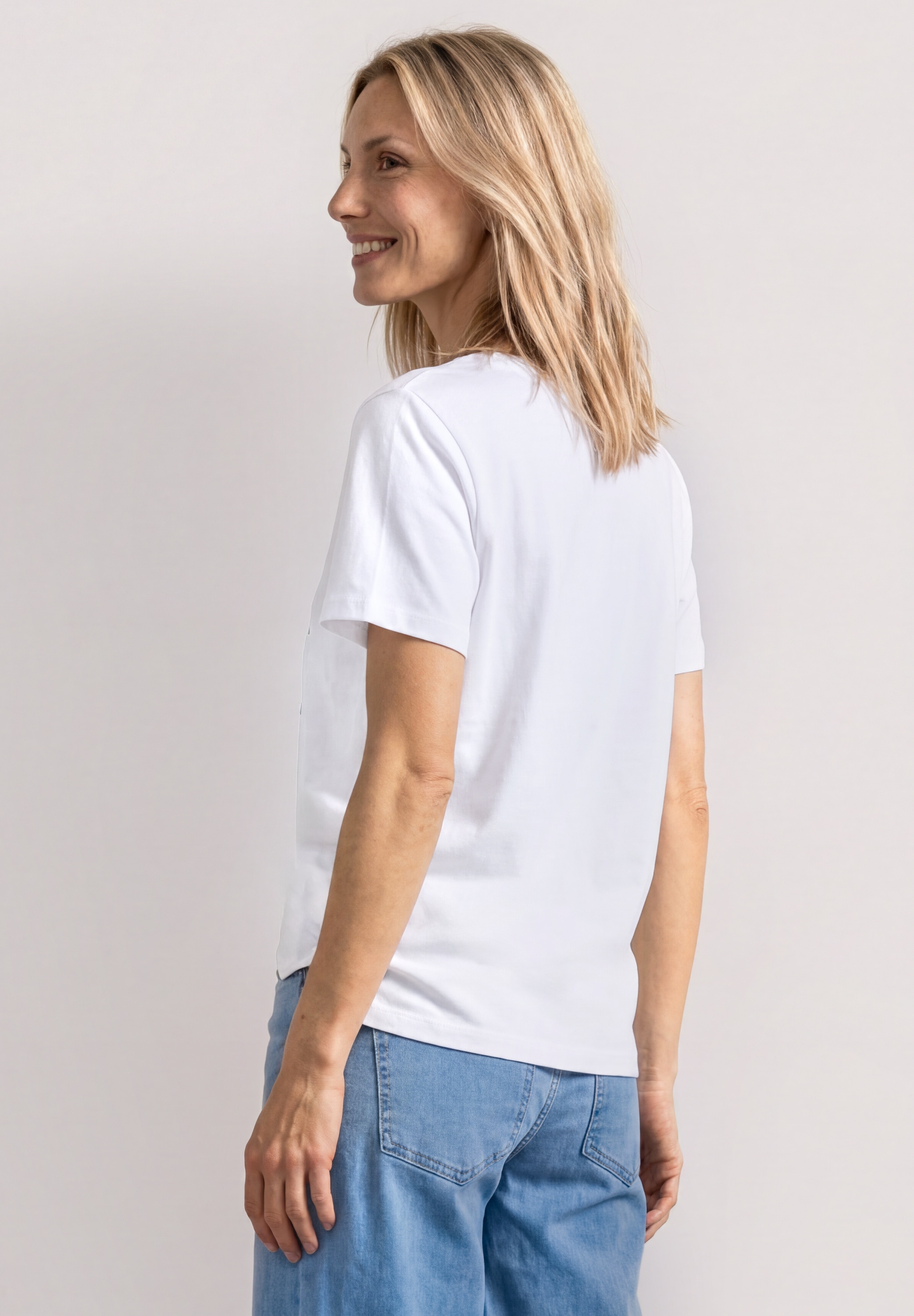 STREET ONE T-shirt imprimé avec impression photo, coton, encolure ronde