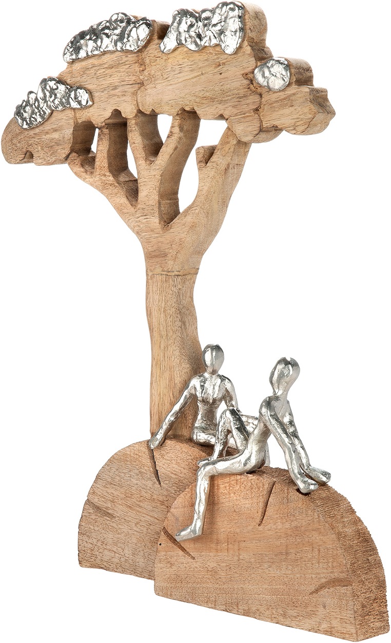 Image of GILDE Skulptur "Skulptur Baum Relaxing naturfarben" Entspannung Ruhe Auszeit Paar Harmonie Wellness