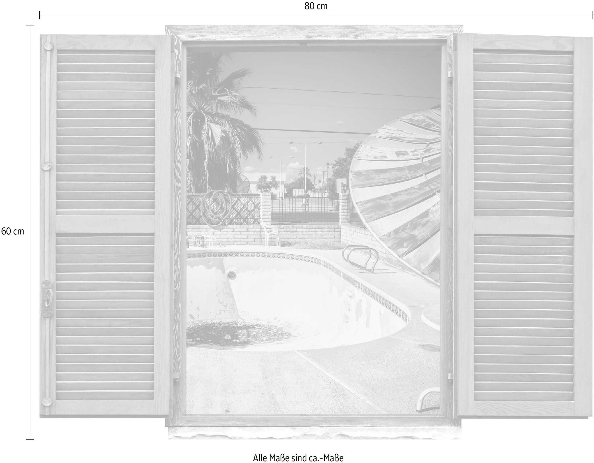 queence Wandtattoo »leerer Pool« Wandsticker, Wandbild, selbstklebend, 3D, Fenster