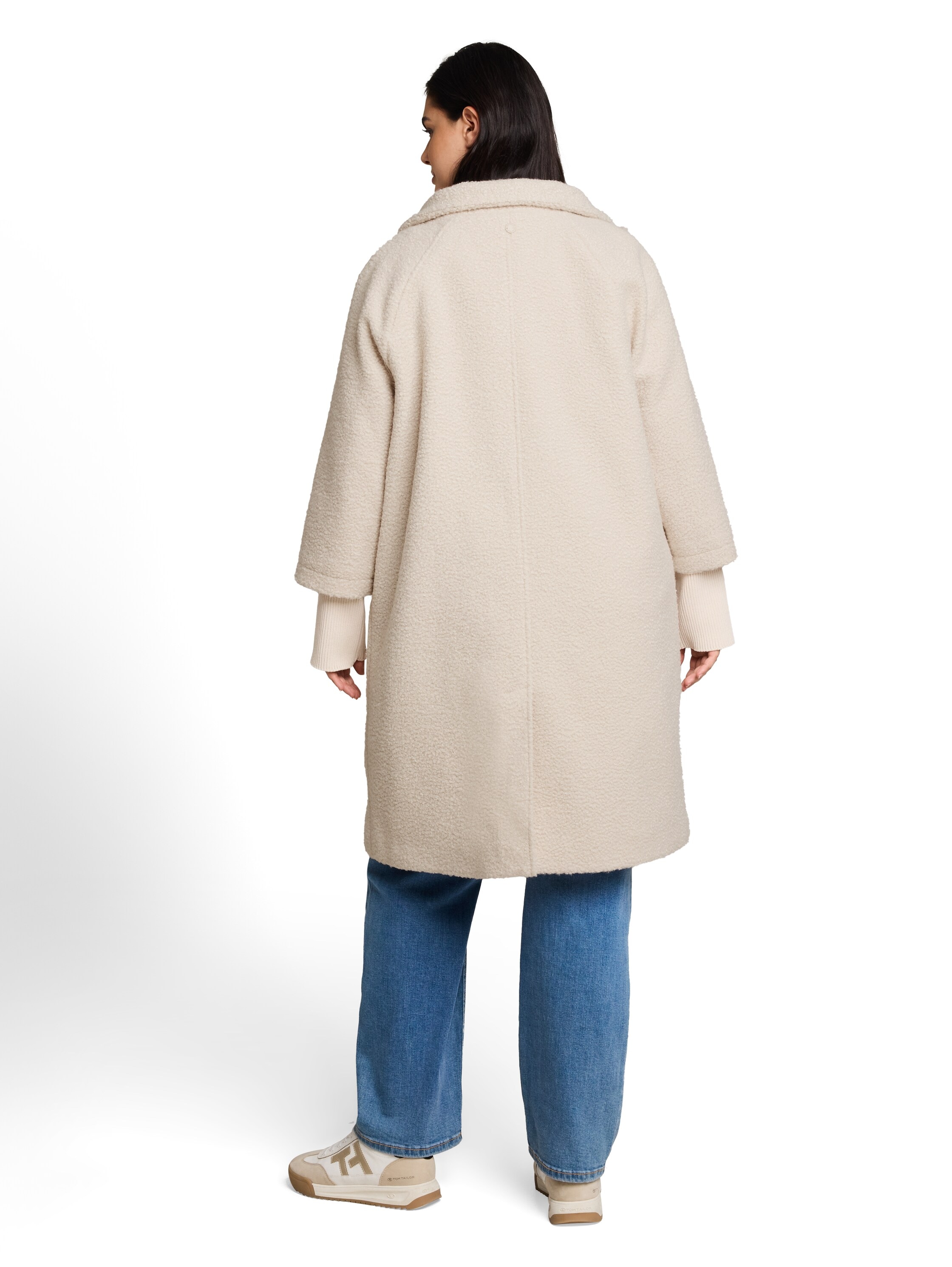 TOM TAILOR PLUS Manteau long Manteau d'hiver / peluche teddy / avec patte de boutonnage et col montant