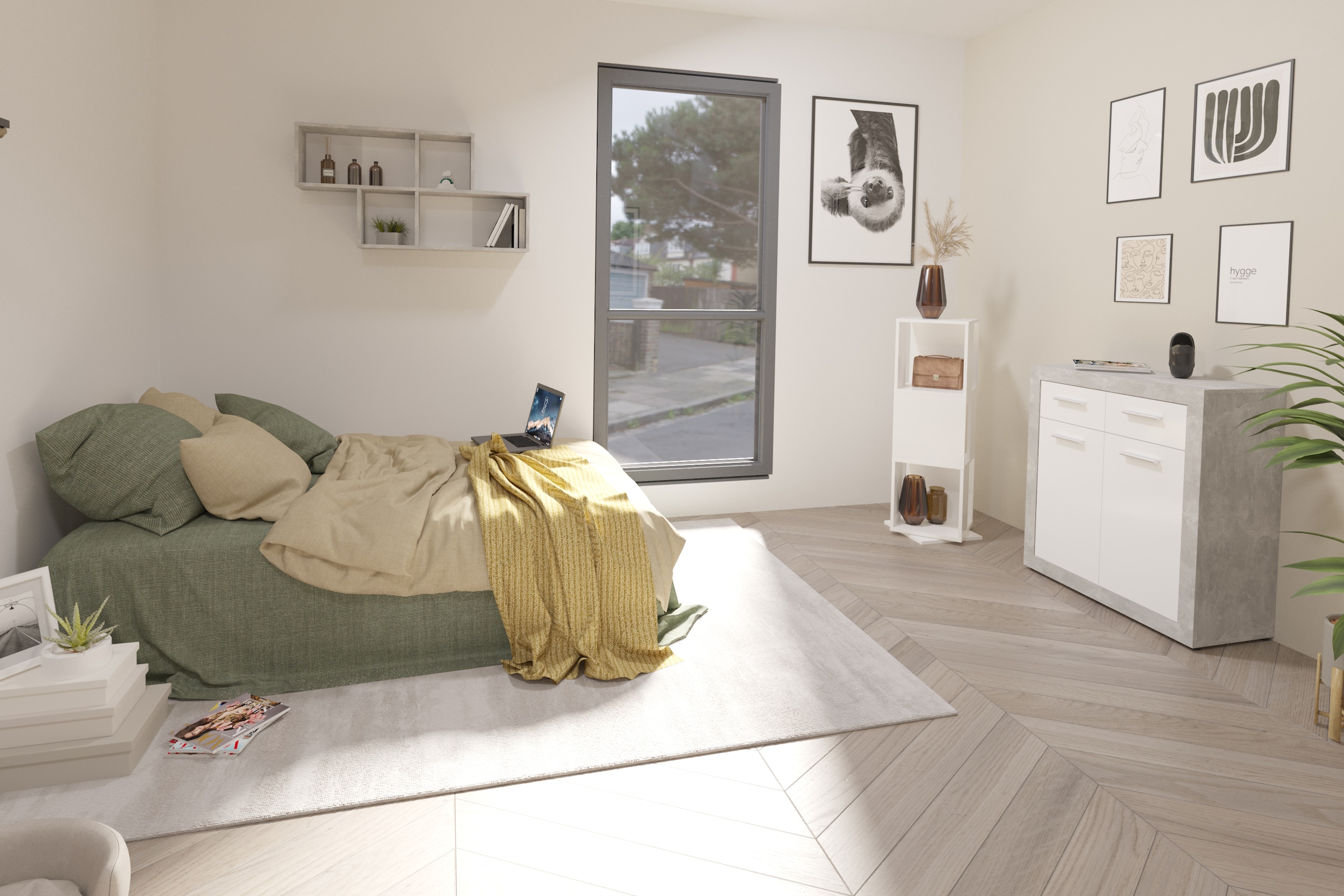 FMD Wandregal »Nora«, Regal kompakt für Bücher und Accessoires, 100 cm breit, 53 cm hoch