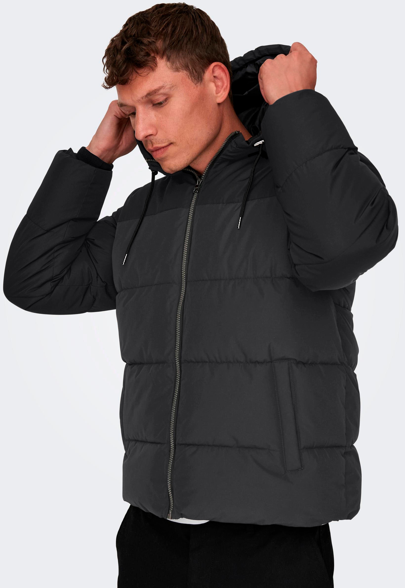 ONLY & SONS Veste matelassée »ONSMARLON LIFE HOOD PUFFER JACKET OTW VD« mit Kapuze