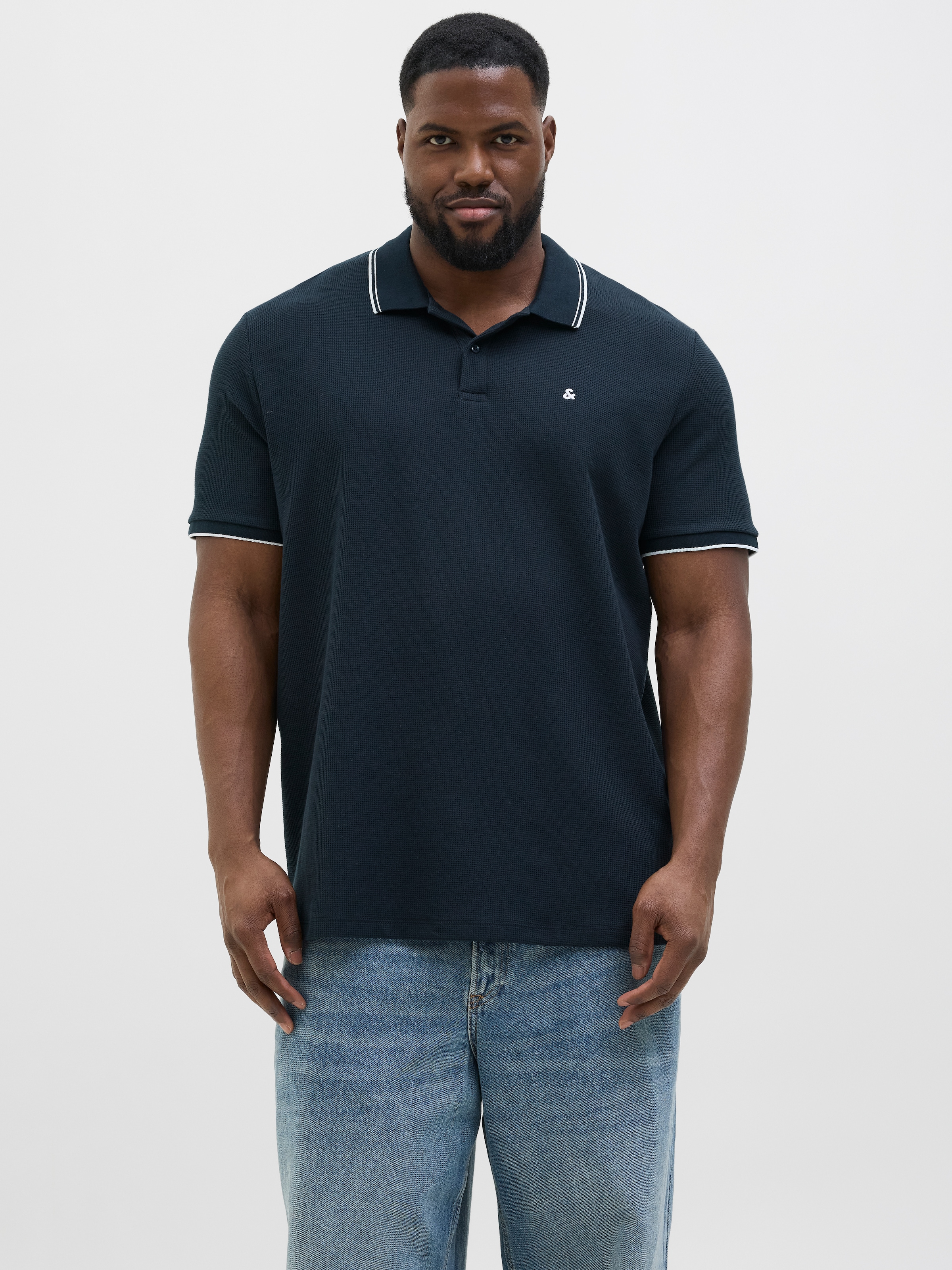 Image of Jack & Jones PlusSize Poloshirt "JJEAUSTIN POLO SS NOOS PLS" mit Polokragen