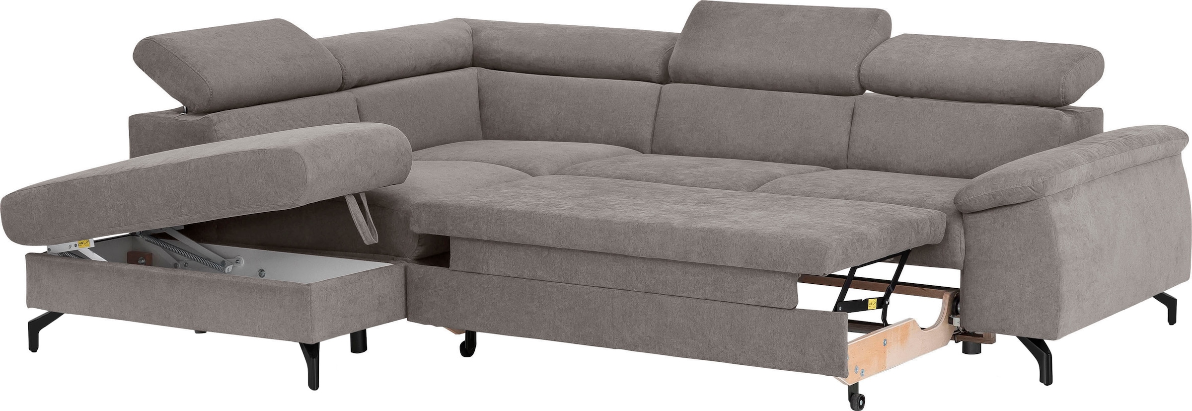 COTTA Ecksofa »Komaris L-Form«, mit Kopfteilverstellung, wahlweise mit Bettfunktion & Bettkasten