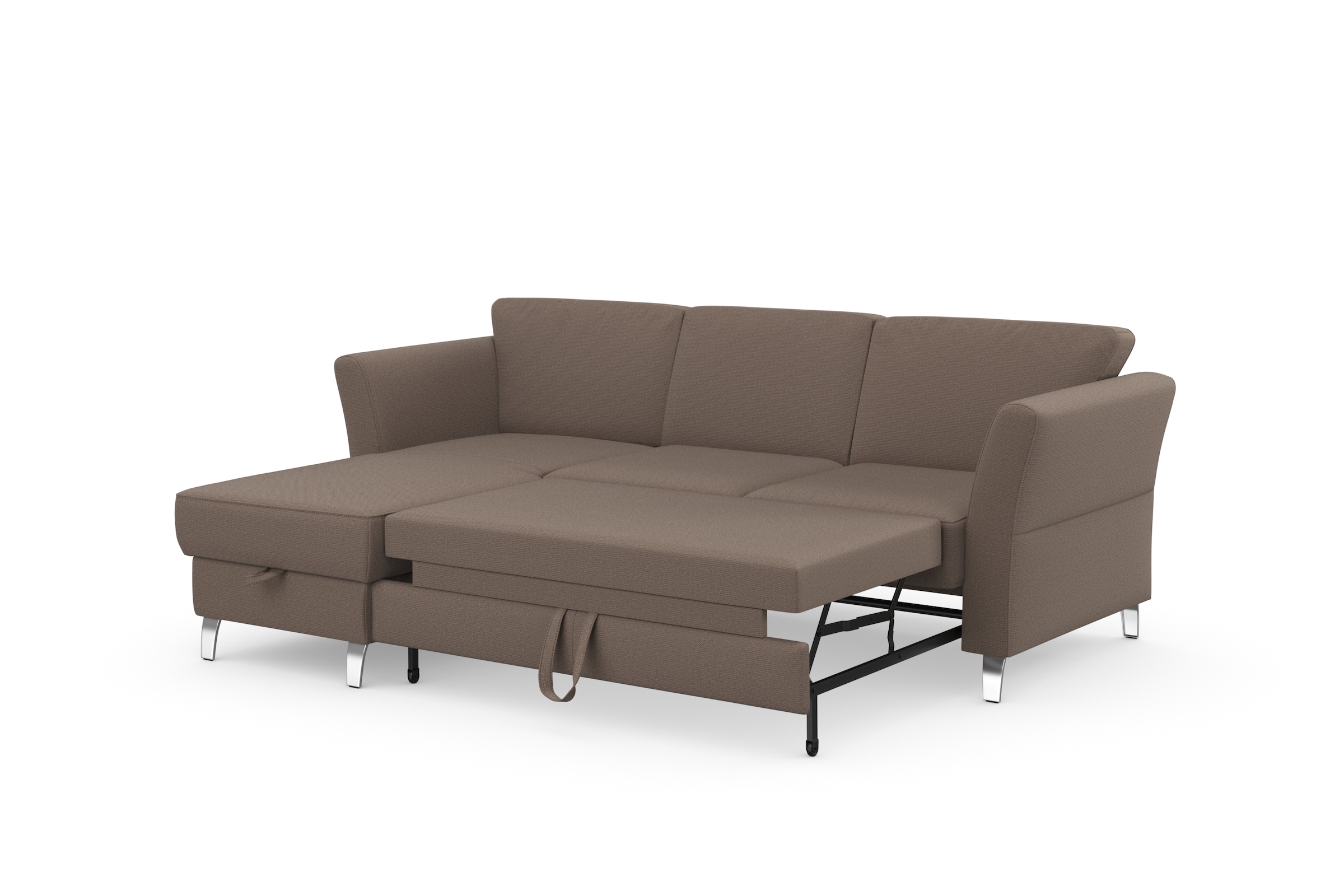 sit&more Ecksofa »Visby L-Form«, wahlweise mit Bettfunktion und Bettkasten, frei im Raum stellbar