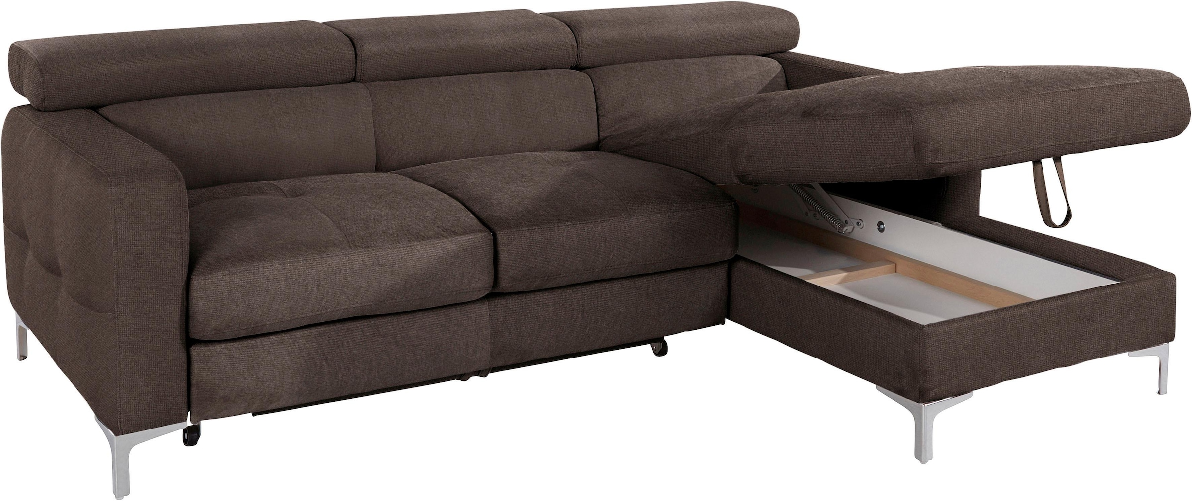 COTTA Ecksofa »Sammy L-Form«, inklusive Kopfteilverstellung, wahlweise mit Bettfunktion