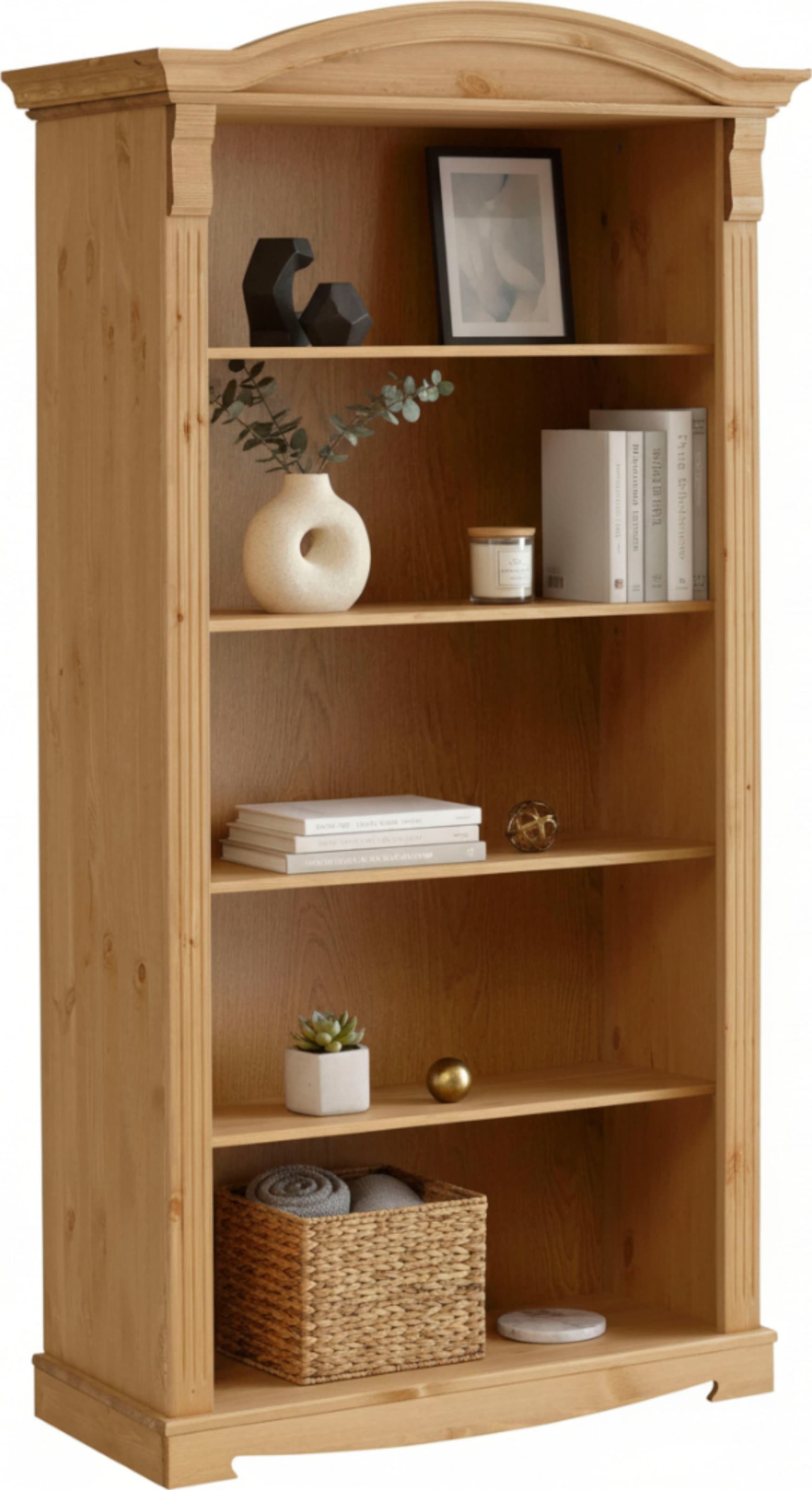 GOODproduct Standregal »Anna, Regal, Aktenregal, Bücherregal« B/T/H: 96/37/188 cm,  aus massiver Kiefer, Breite 96 cm, mit schönen Details und Fräsungen