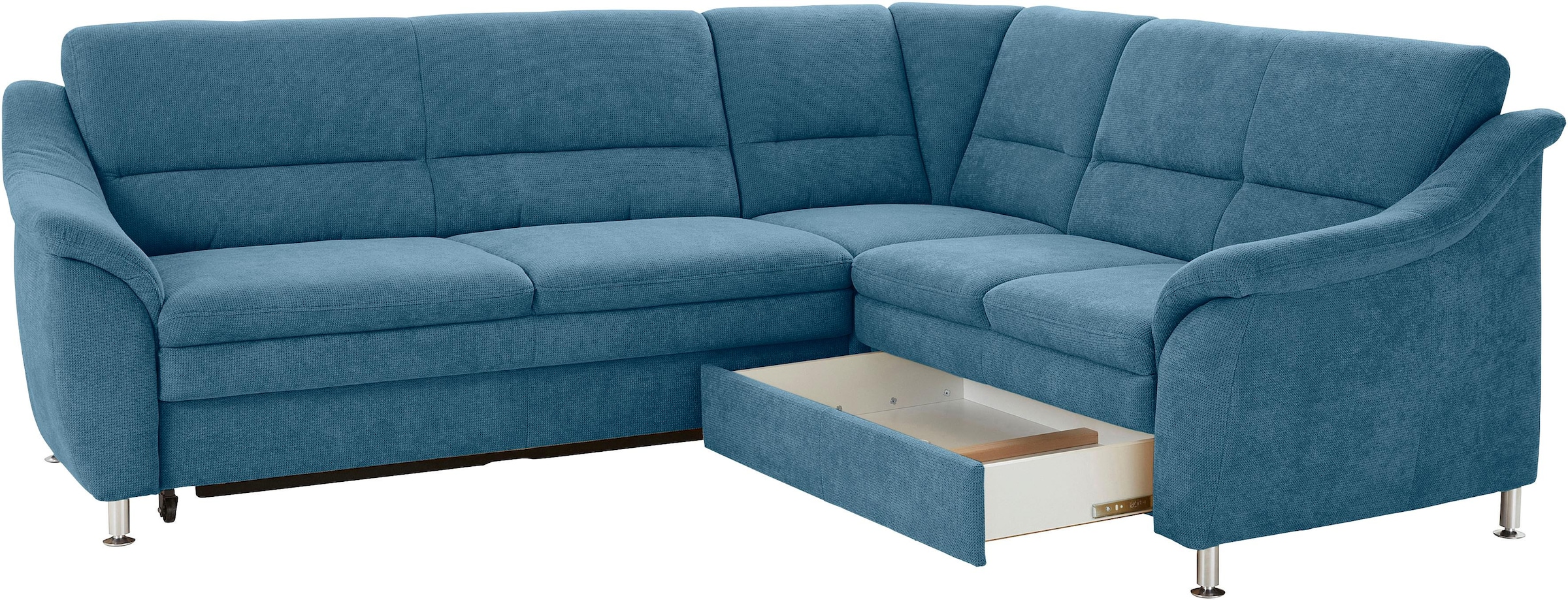 sit&more Ecksofa »Cardoso L-Form«, mit Federkern, wahlweise mit Bettfunktion und Schubkasten