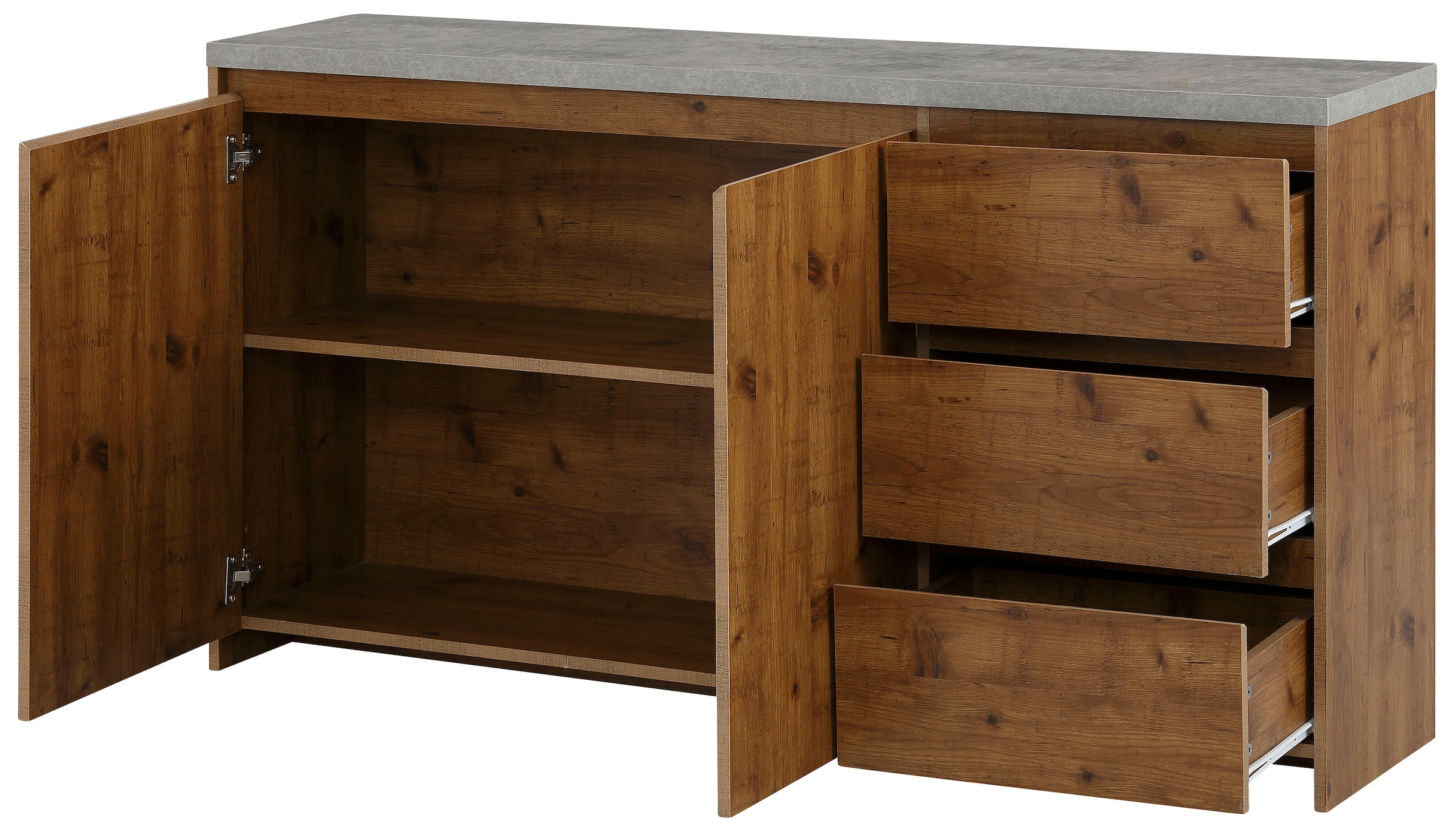 Home affaire Sideboard »Maribo«, im modernen Landhaus-Stil, mit schöner Betontopplatte, Breite 150 cm