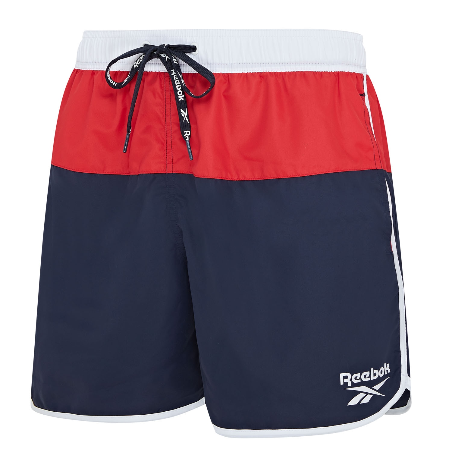 Image of Reebok Badeshorts "Troy" 1 Stk. mit Kordelzug und elastischem Bund, mit Logo, schnell trocknend