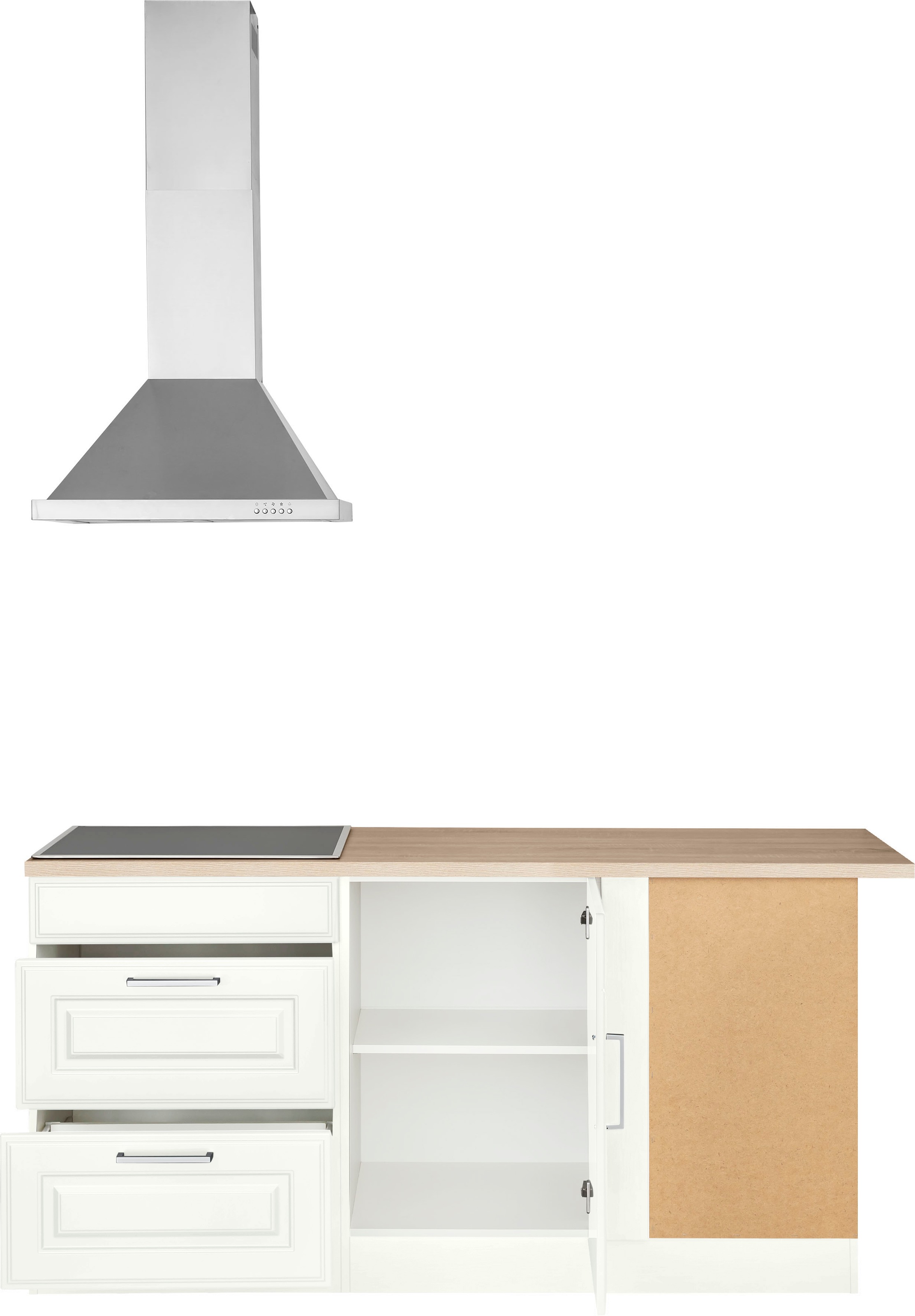 KOCHSTATION Winkelküche »KS-Stockholm – Küche mit hochwertiger und detailreicher Landhausfront« Stellbreite 260x170 cm, wahlweise mit E-Geräten, MDF-Fronten