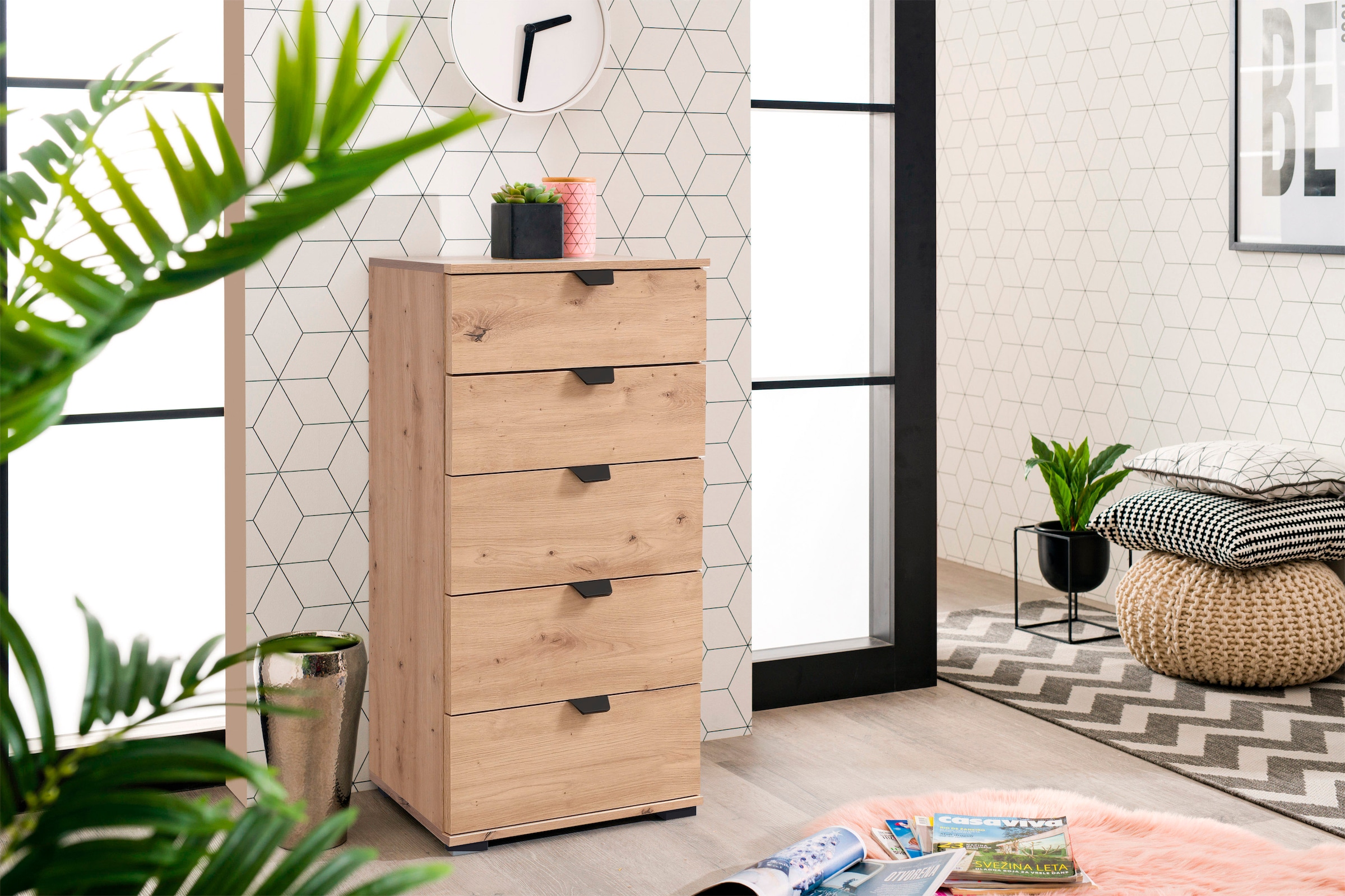 Image of INOSIGN Kommode "Duero Schubkastenkommode" mit 5 Schubkästen, Breite ca. 45 cm, Höhe 95 cm