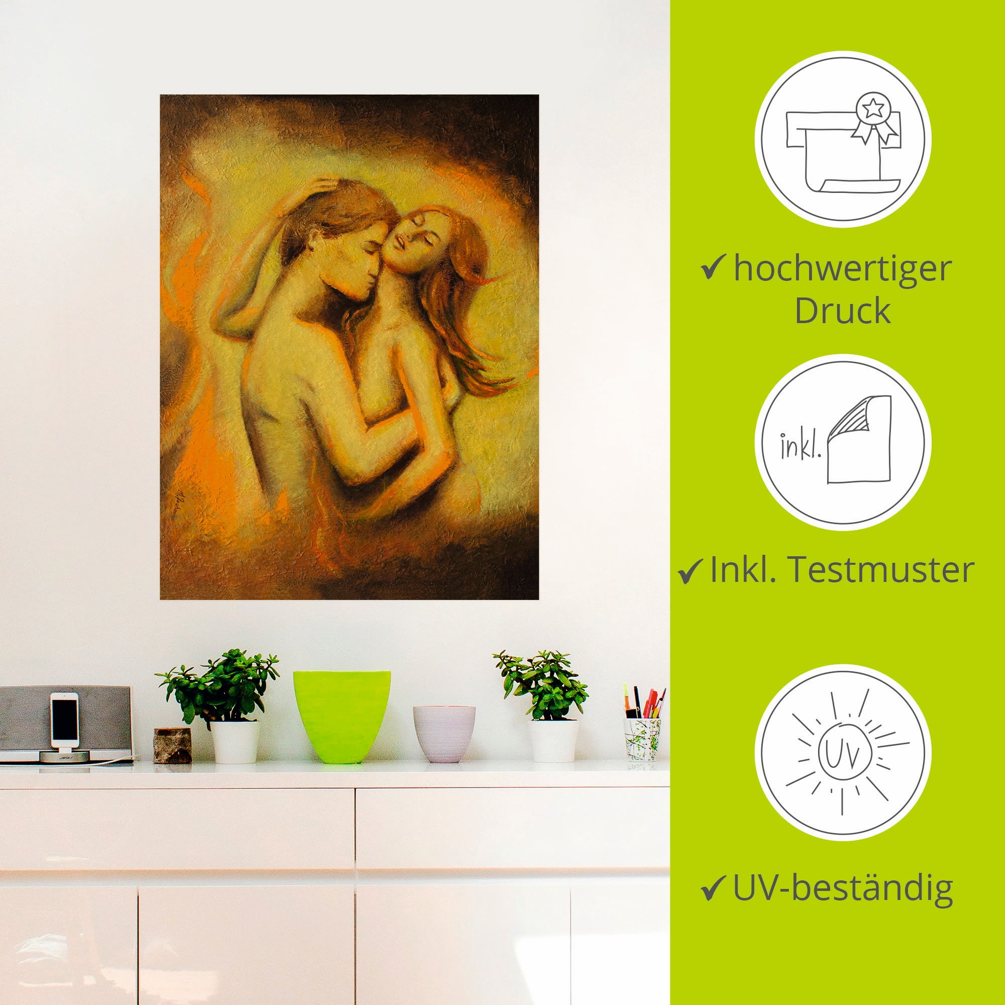 Artland Wandbild »Liebesrausch - erotische Malerei«, Paar, (1 St.), als Poster, Wandaufkleber in verschied. Grössen