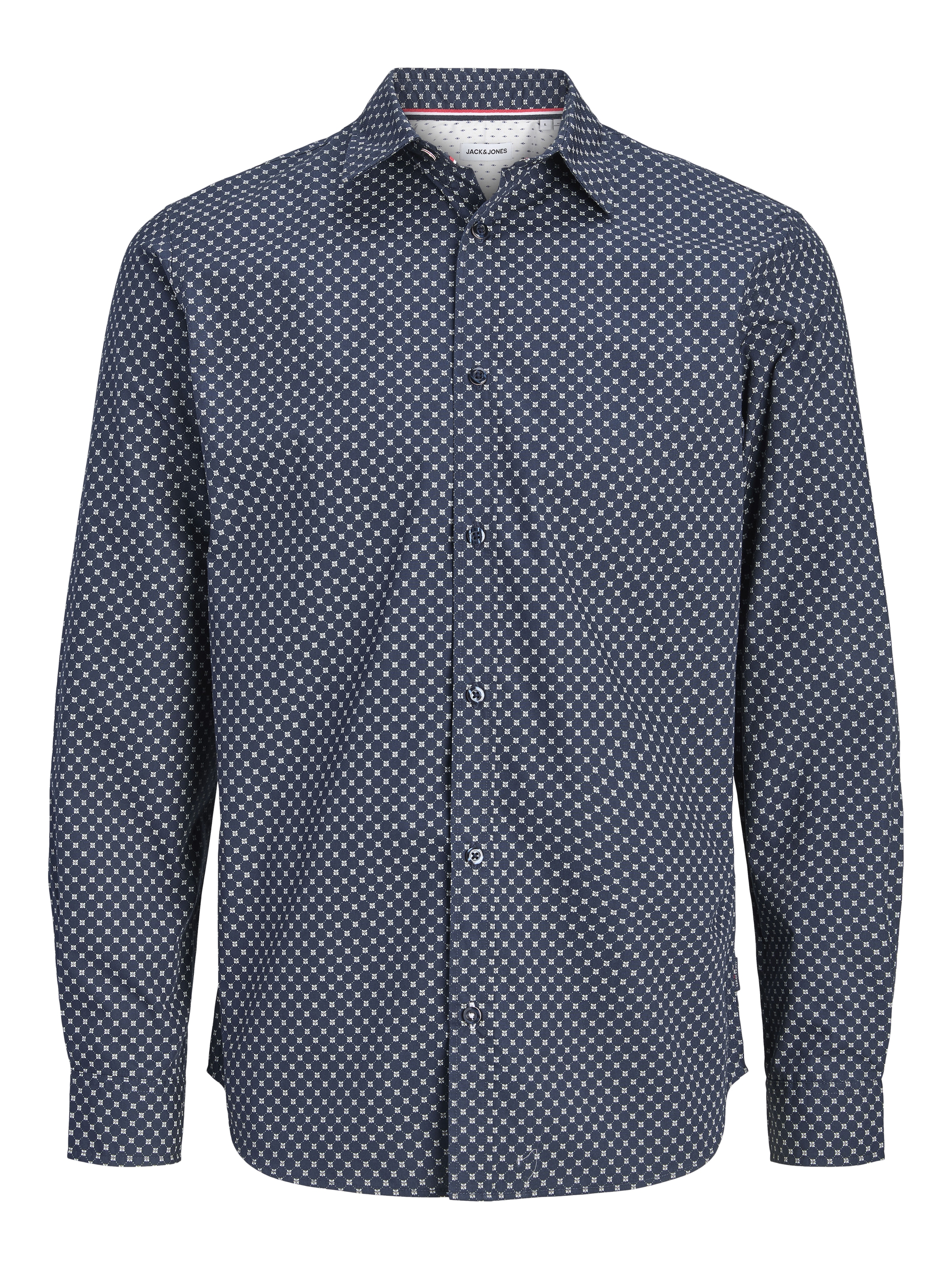 Jack & Jones Langarmhemd »JJMATHEO DETAIL PRINT SHIRT L/S« Baumwollmischung, slim fit