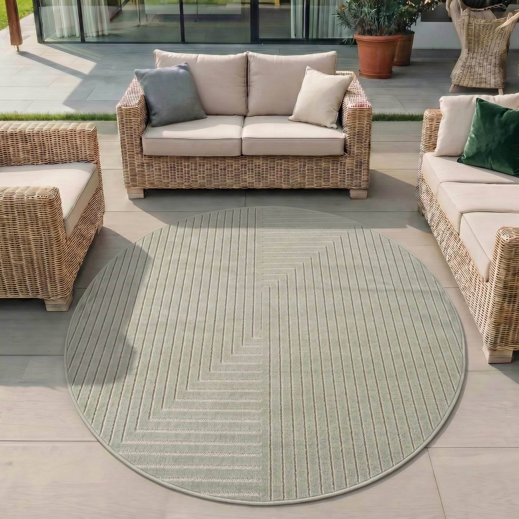 Image of Ayyildiz Teppiche Outdoorteppich "NOVA 1202, auch als Läufer und Rund" rund 8 mm Höhe Material aus schmutzabweisendem Polypropylen, In-/Outdoor geeignet