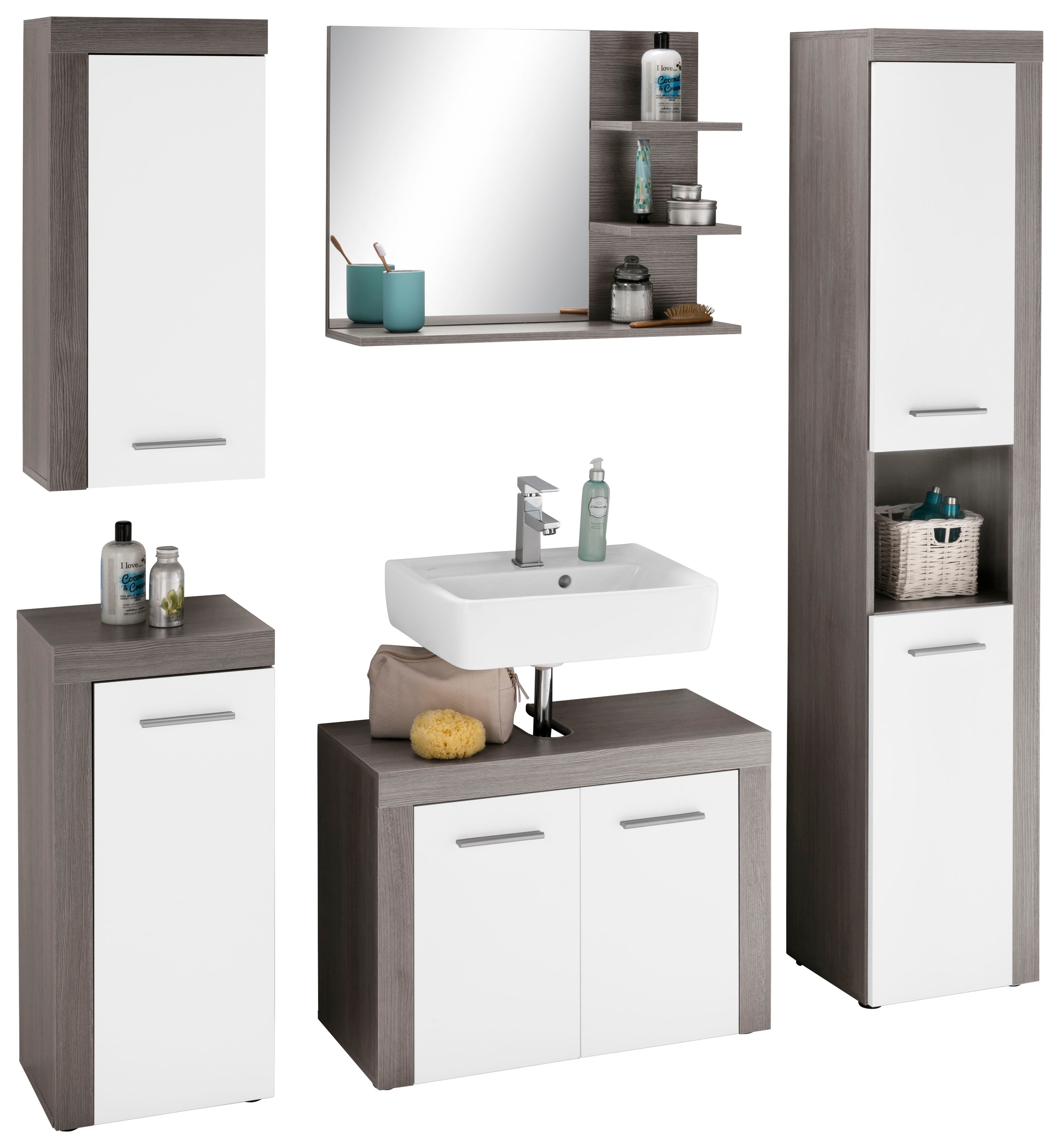 Image of trendteam Badmöbel-Set »Miami«, (Set, 5 St.), mit Rahmen-Optik bei Ackermann Versand Schweiz