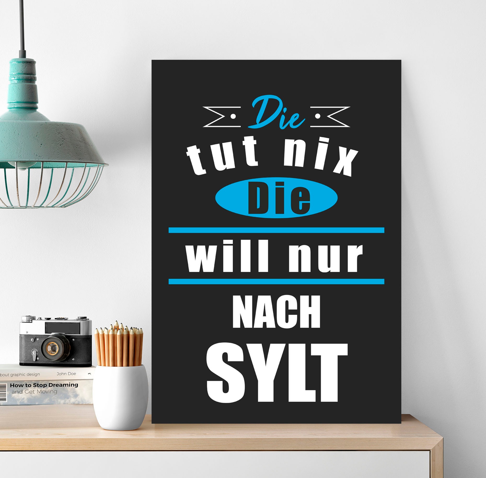 Image of queence Metallbild "Die will nur nach Sylt" Schriftzug Schriftzüge 1 Stk. tlg. Stahlschilder