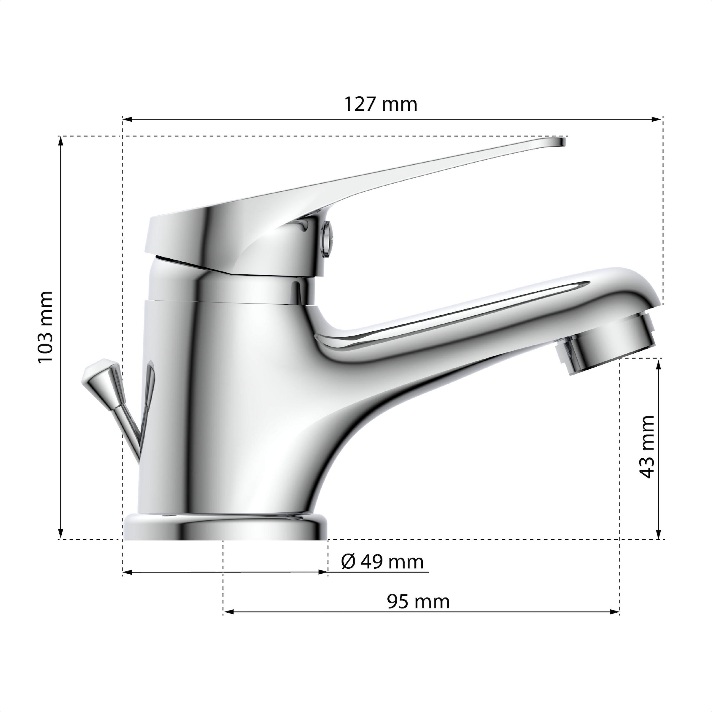 Eisl Robinet de lavabo »SPEED« cartouche céramique remplaçable 35 mm, garniture de vidange en plastique