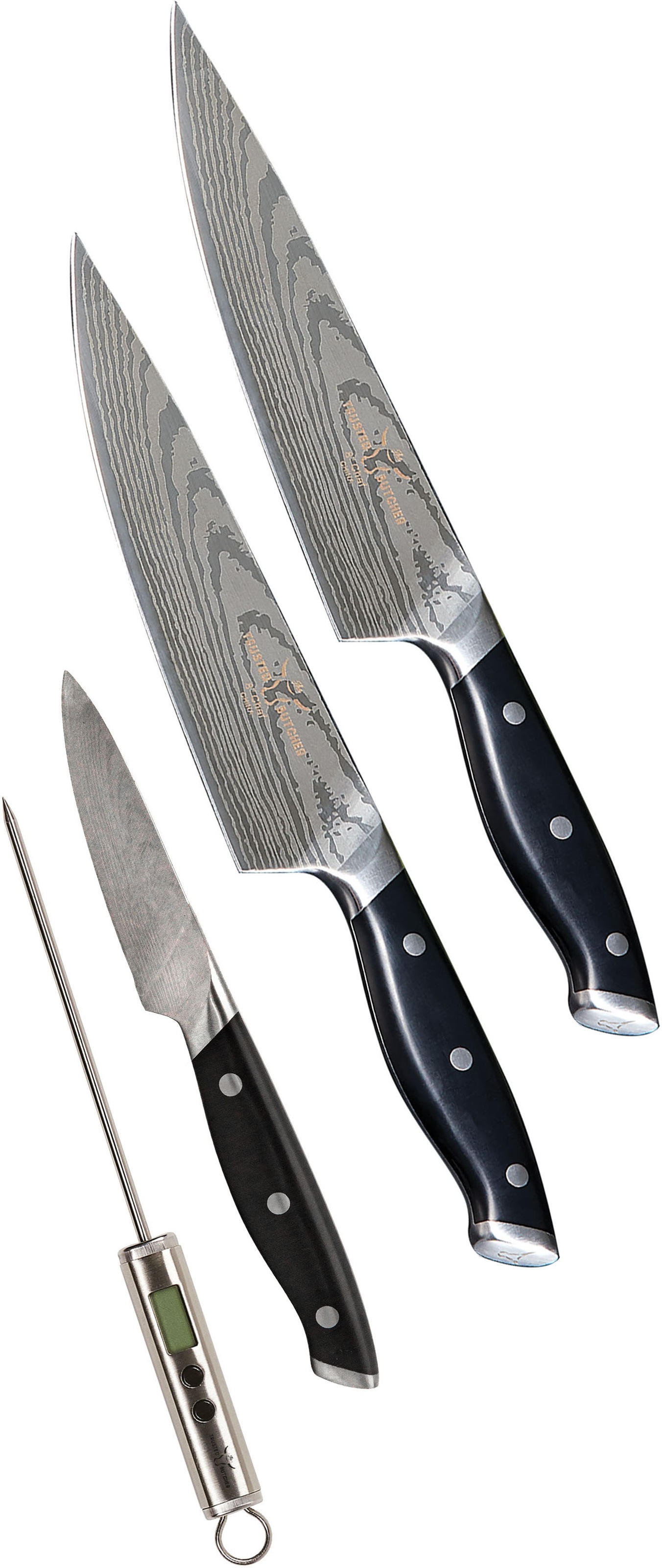 Image of MediaShop Messer-Set »Trusted Butcher«, (Set, 4 tlg.), aus rostfreiem Edelstahl, ergonomischer Griff, perfekt ausbalanciert bei Ackermann Versand Schweiz