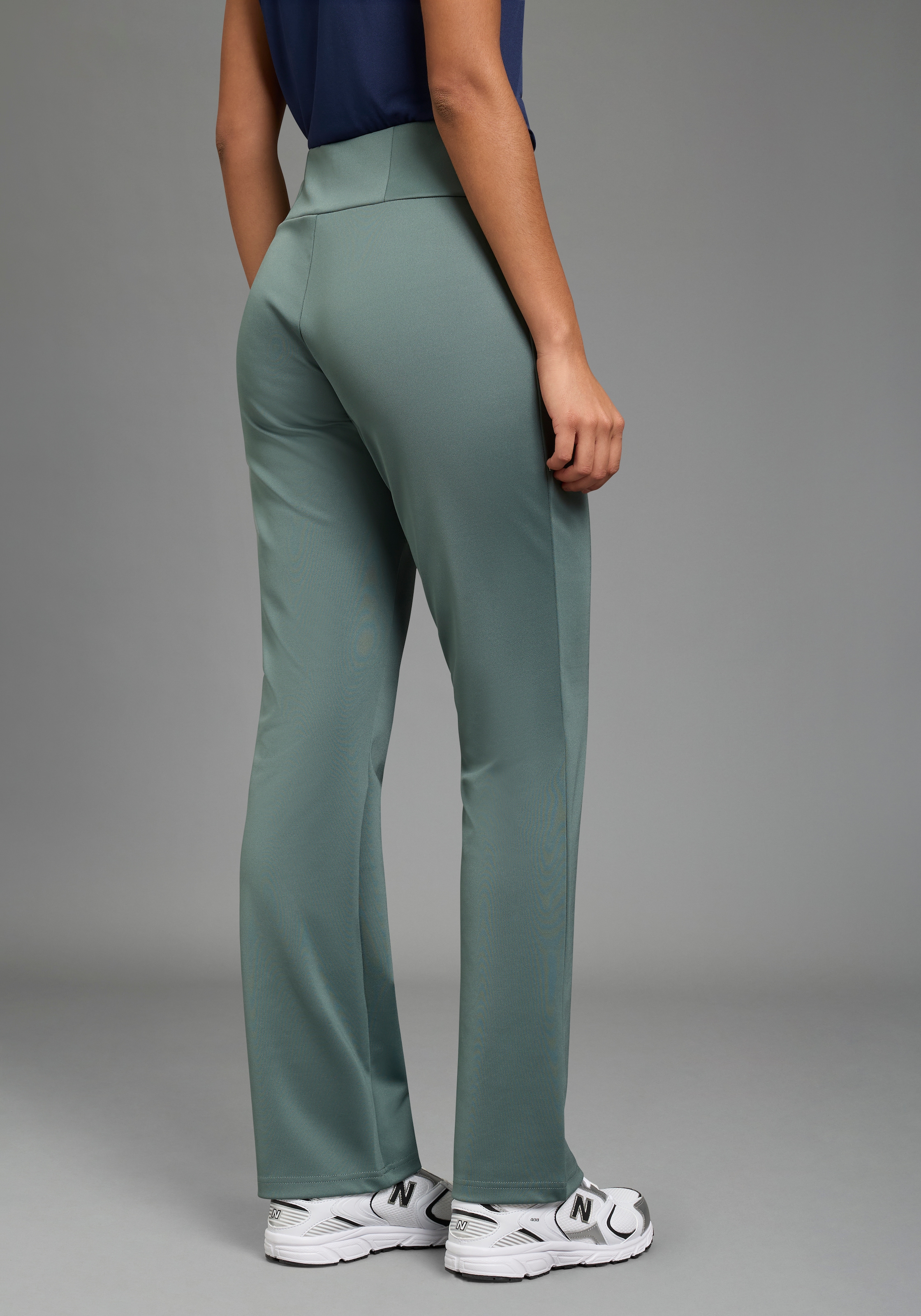 Laura Scott Jerseyhose »SPORTY-BOOTCUT«  aus Polyester und Elasthan, unifarbene Optik