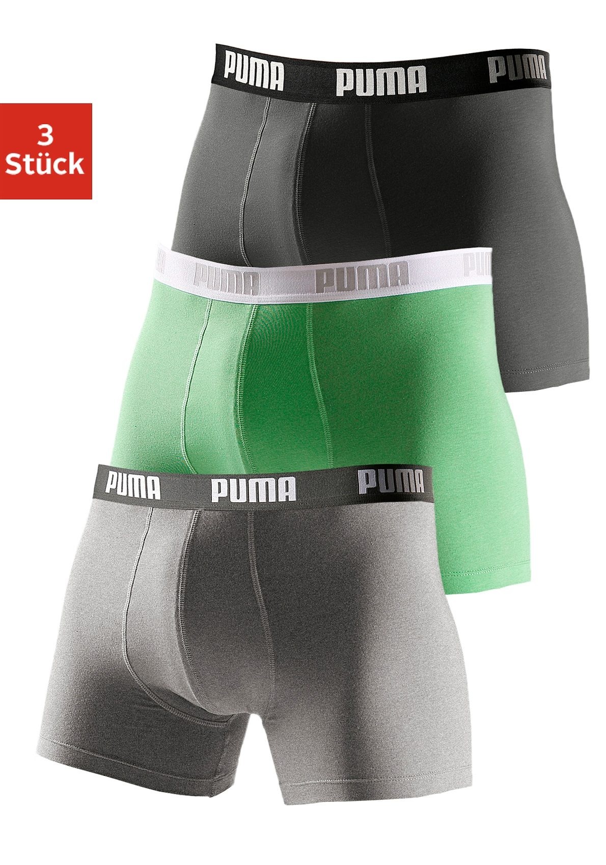 Image of PUMA Retro Pants, (Packung, 3 St.), mit Marken-Logo im Bund bei Ackermann Versand Schweiz