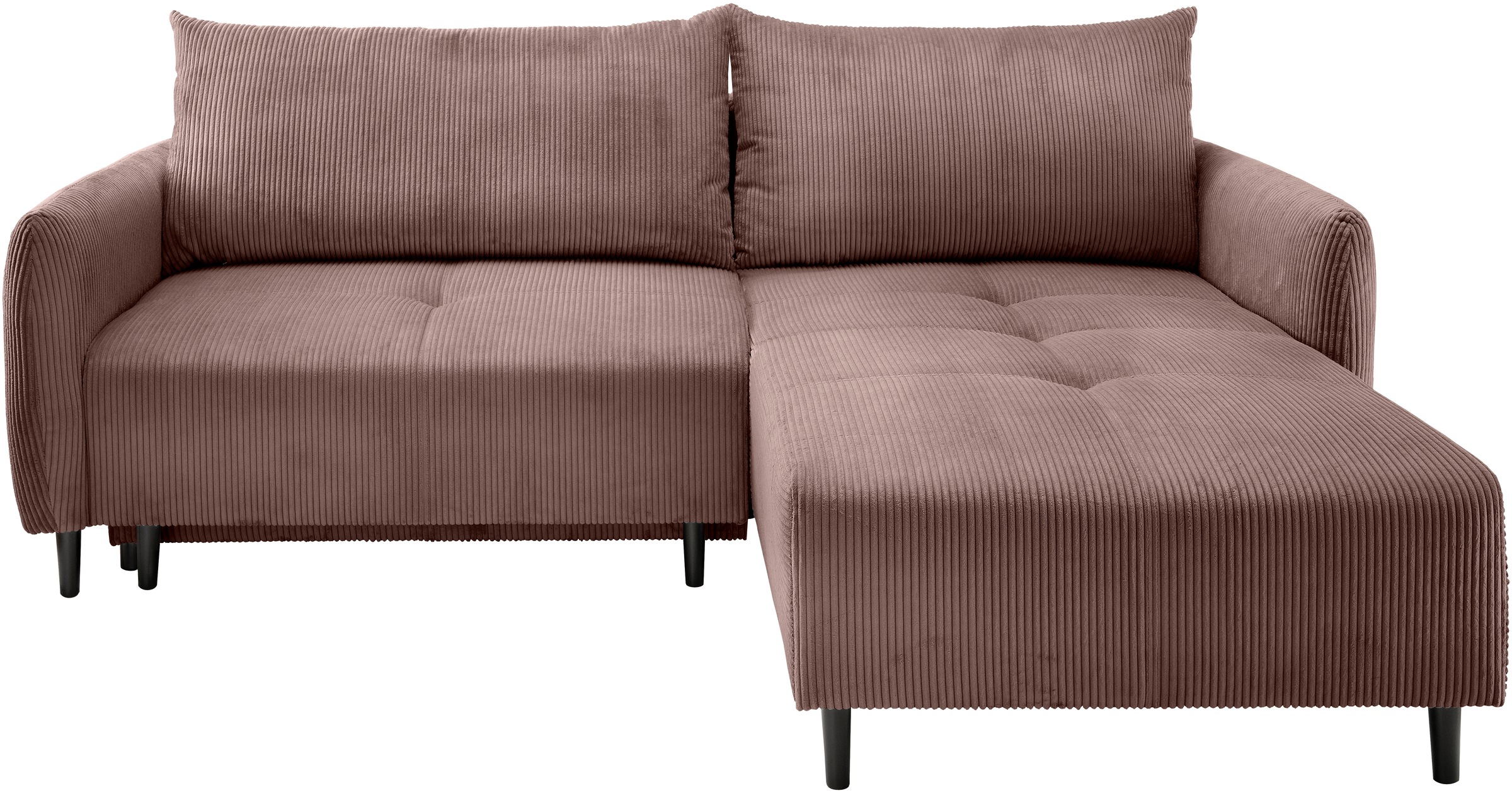 INOSIGN Ecksofa »Mara, L-Form, aktueller Cord Bezug und tolle Farben, schmale Armlehnen«, whlw. mit Bettfunktion,Recamiere links/rechts montierbar, Breite 238cm
