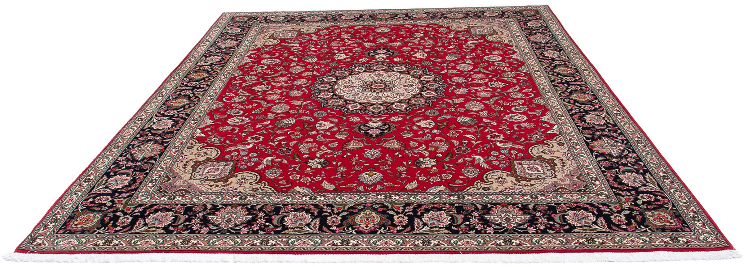 Image of morgenland Orientteppich »Perser - Täbriz - Royal - 302 x 248 cm - rot«, rechteckig, 7 mm Höhe, Wohnzimmer, Handgeknüpft, Einzelstück mit Zertifikat bei Ackermann Versand Schweiz