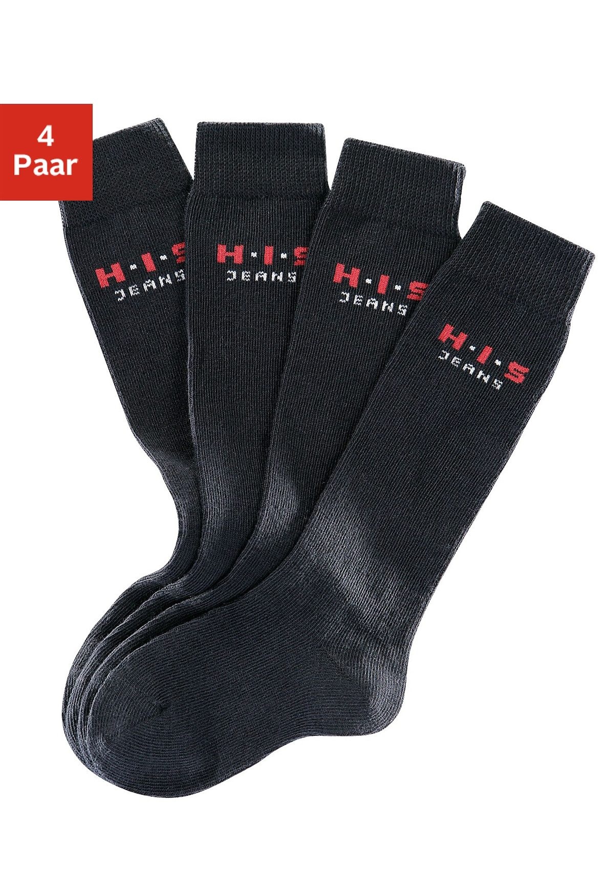 Image of H.I.S Kniestrümpfe Packung, 4 Stk. tlg. mit verstärkten Belastungszonen