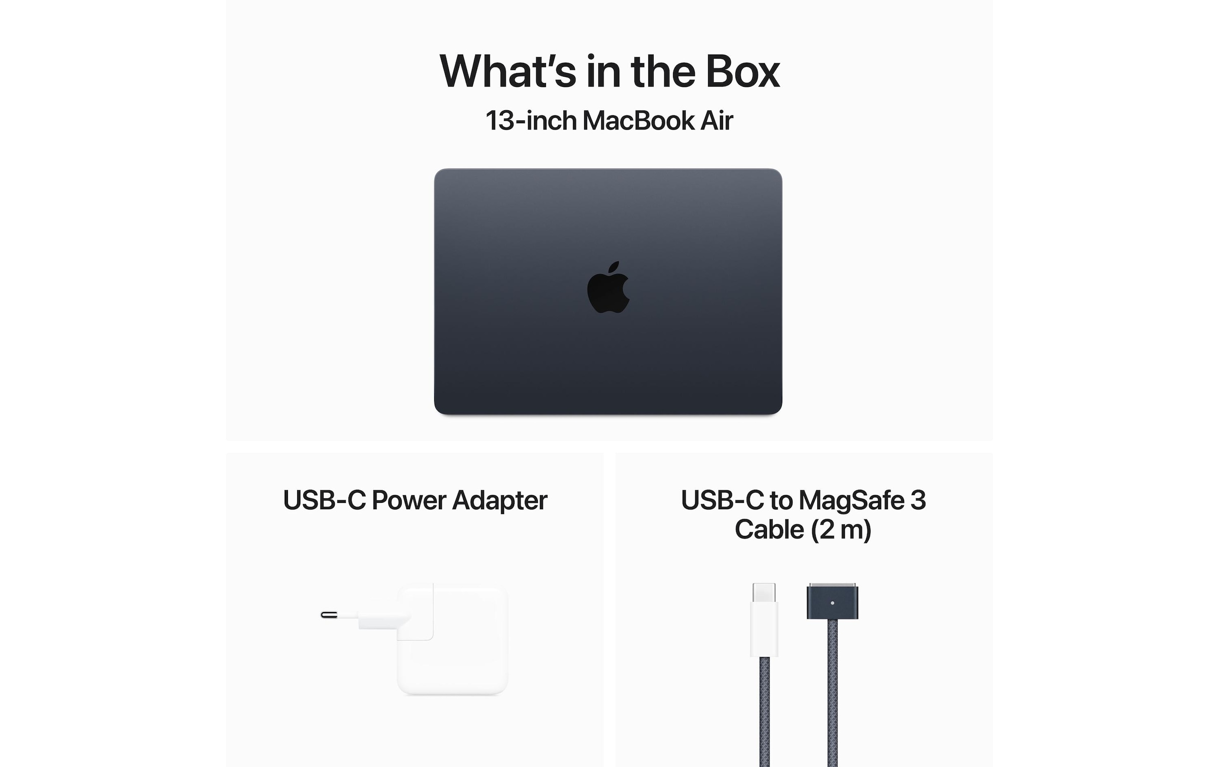 Apple MacBook Air 13 Zoll (2024), M3 Chip, 8C CPU, 10C GPU, 35W Power Adapter