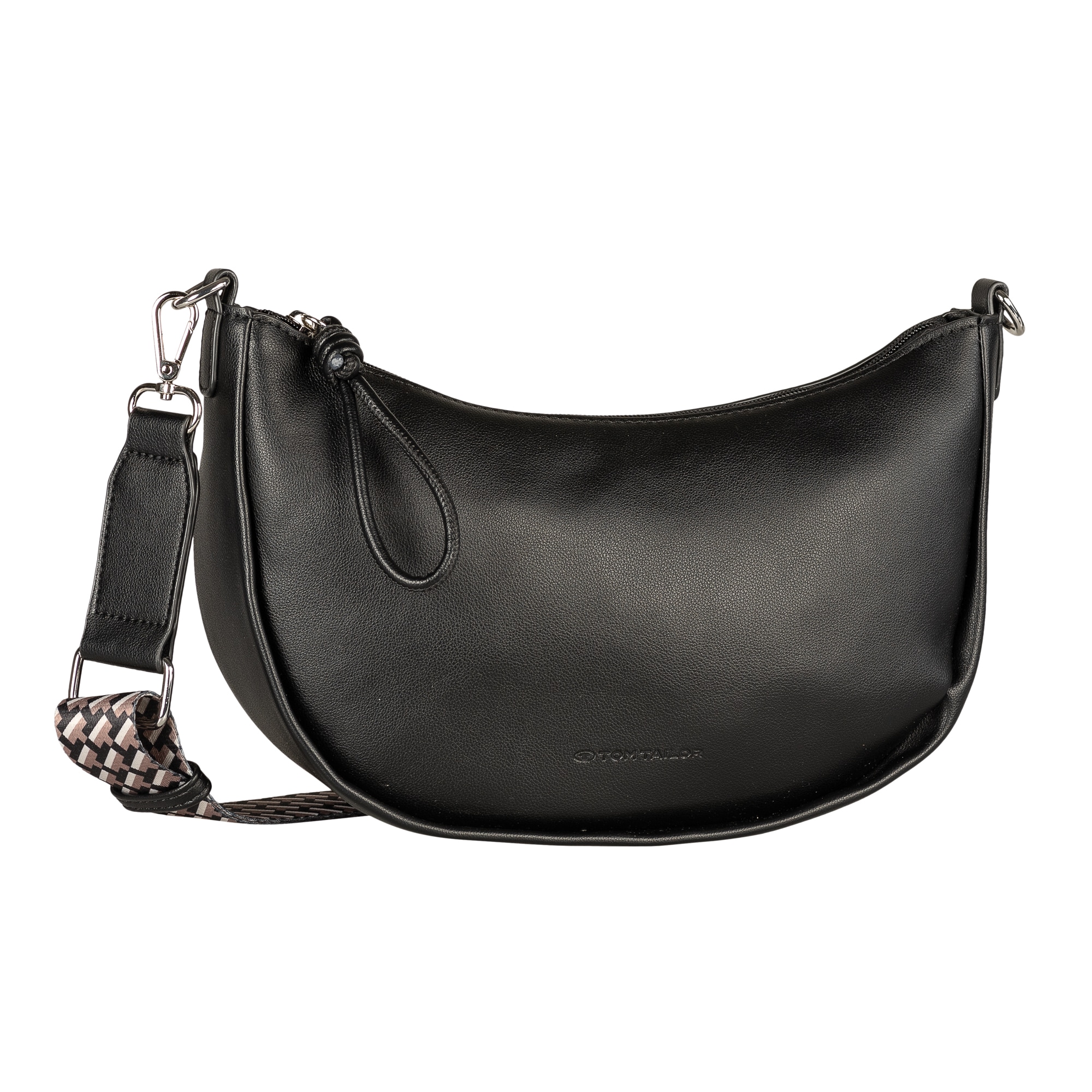 Image of TOM TAILOR Handtasche "Tatiana" Damen Umhängetasche mit fein gewebtem, dreifarbigem Gurtband