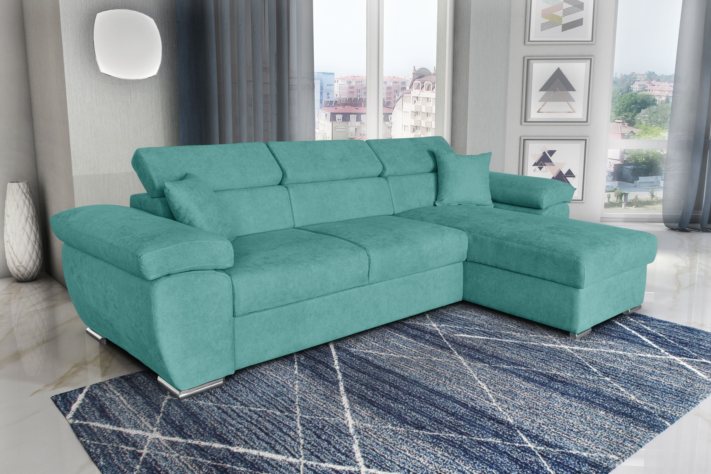 GEPADE Ecksofa »Conny, L-Form«, Schlaffunktion, Bettkasten, Recamiere beidseitig montierbar