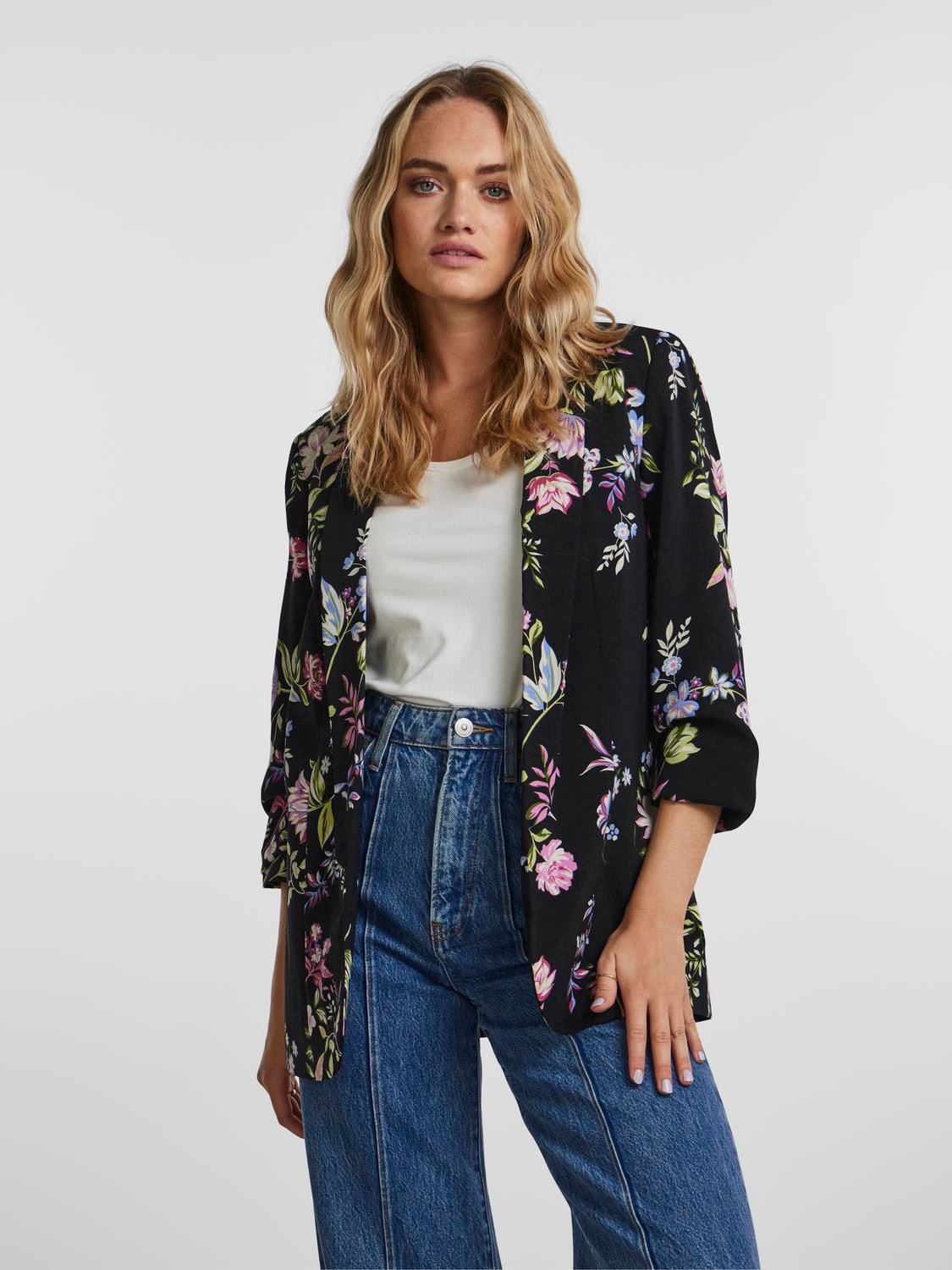 pieces Blusenblazer »PCBOSELLA 3/4 PRINTED BLAZER NOOS«, mit 3/4 Ärmel