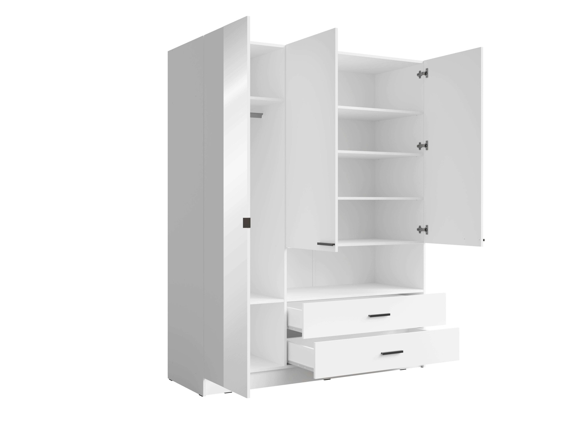 Home affaire Kleiderschrank »LAREDO Wäscheschrank komplette Innenausstattung, Masse 158,3/200,5/55cm«, Garderobe mit offenem Fach, 3 Türen und 2 Schubladen, FSC