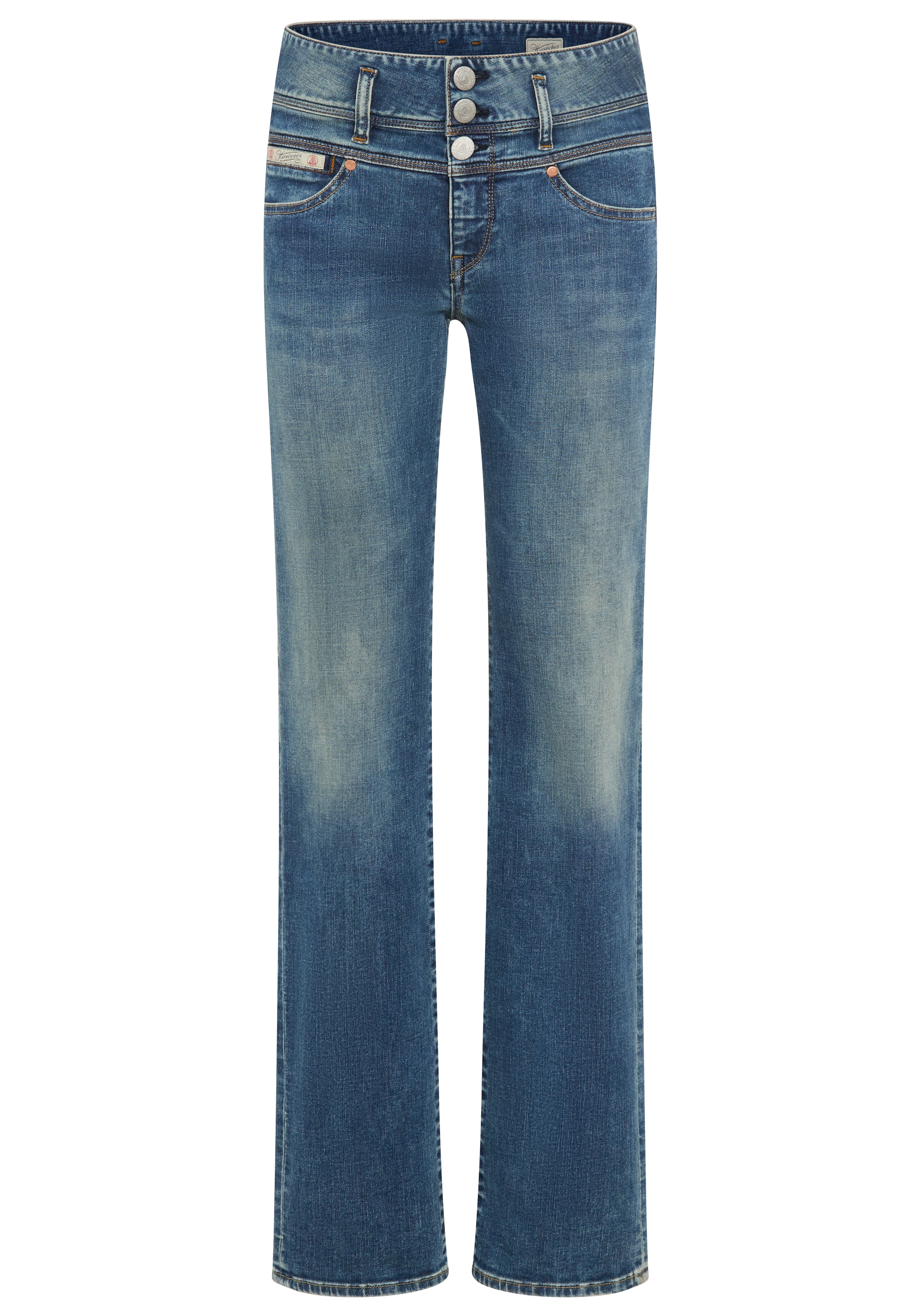 Herrlicher Jeans taille haute »Raya New Straight Denim« im Straight Fit, 3-Knopf-Verschluss