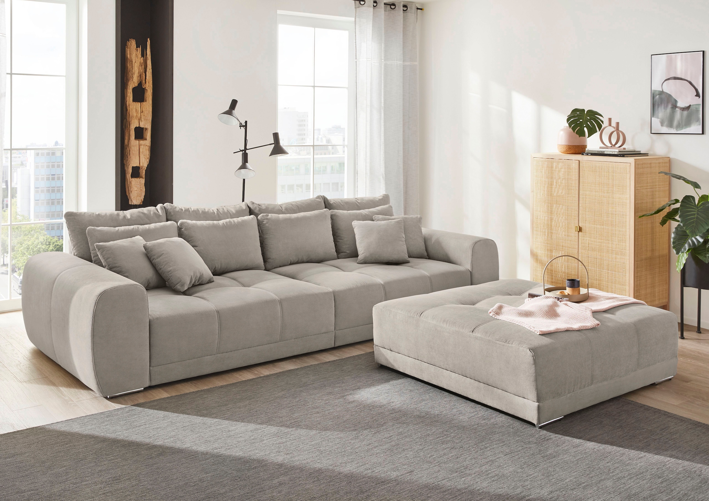 Jockenhöfer Gruppe Big-Sofa, inklusive loser Raum stellbar einfach im Zierkissen, frei und Rücken- kaufen