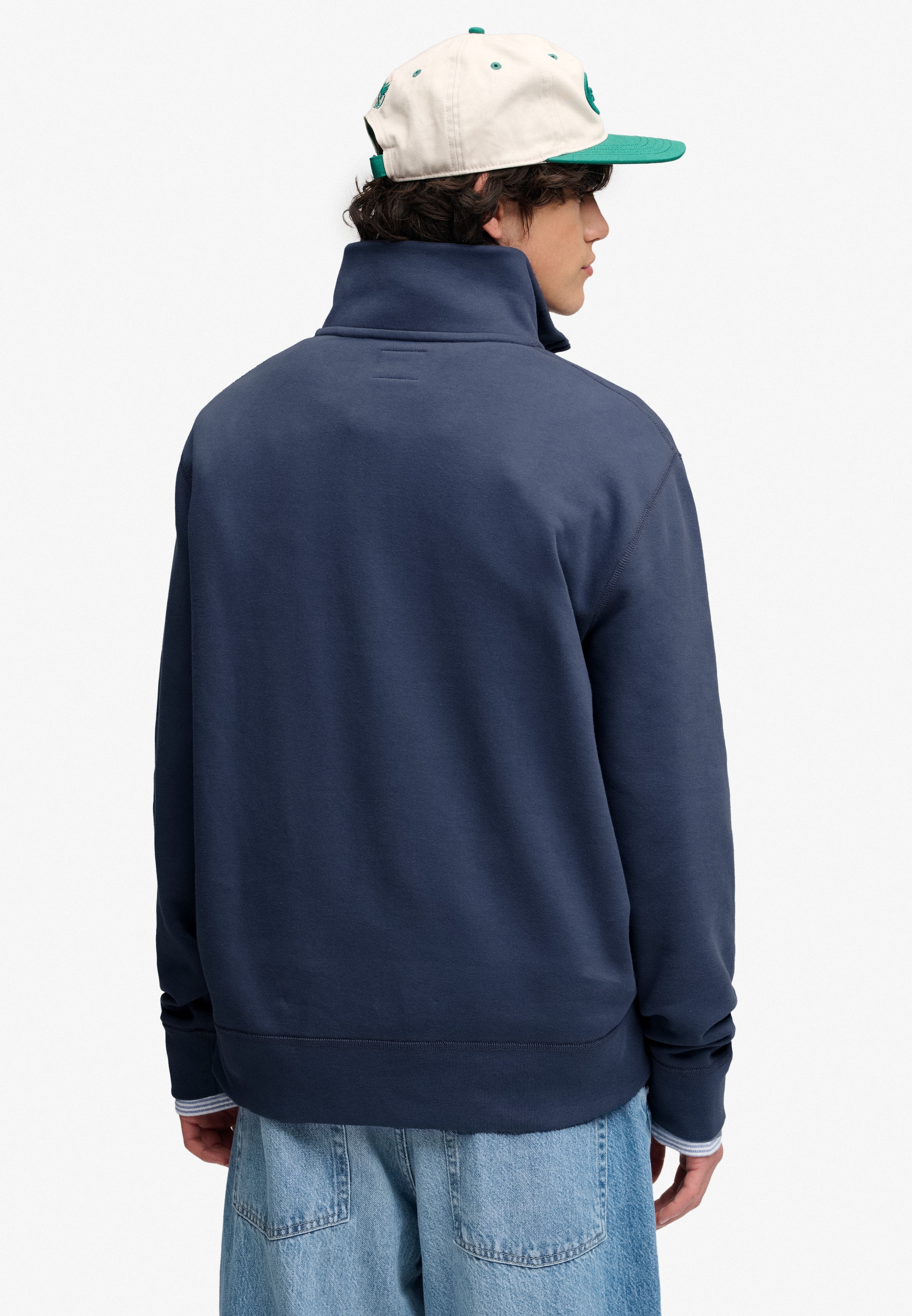 Superdry Sweat-shirt »ESSENTIAL SERIF LOGO HALF ZIP«, Baumwollmischung
