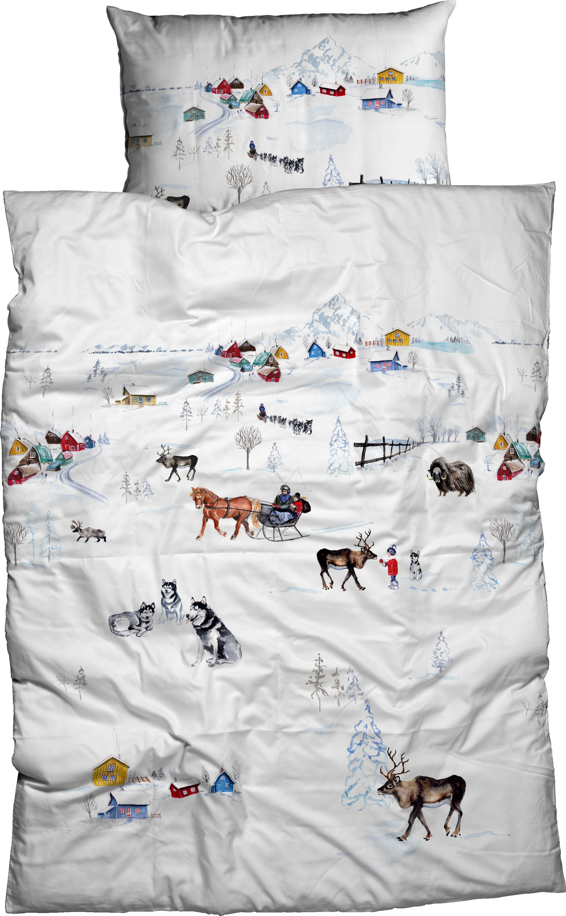 Image of CASATEX Bettwäsche "Scanda" 2 Stk. skandinavisches Design, zauberhaftes winterliches Design