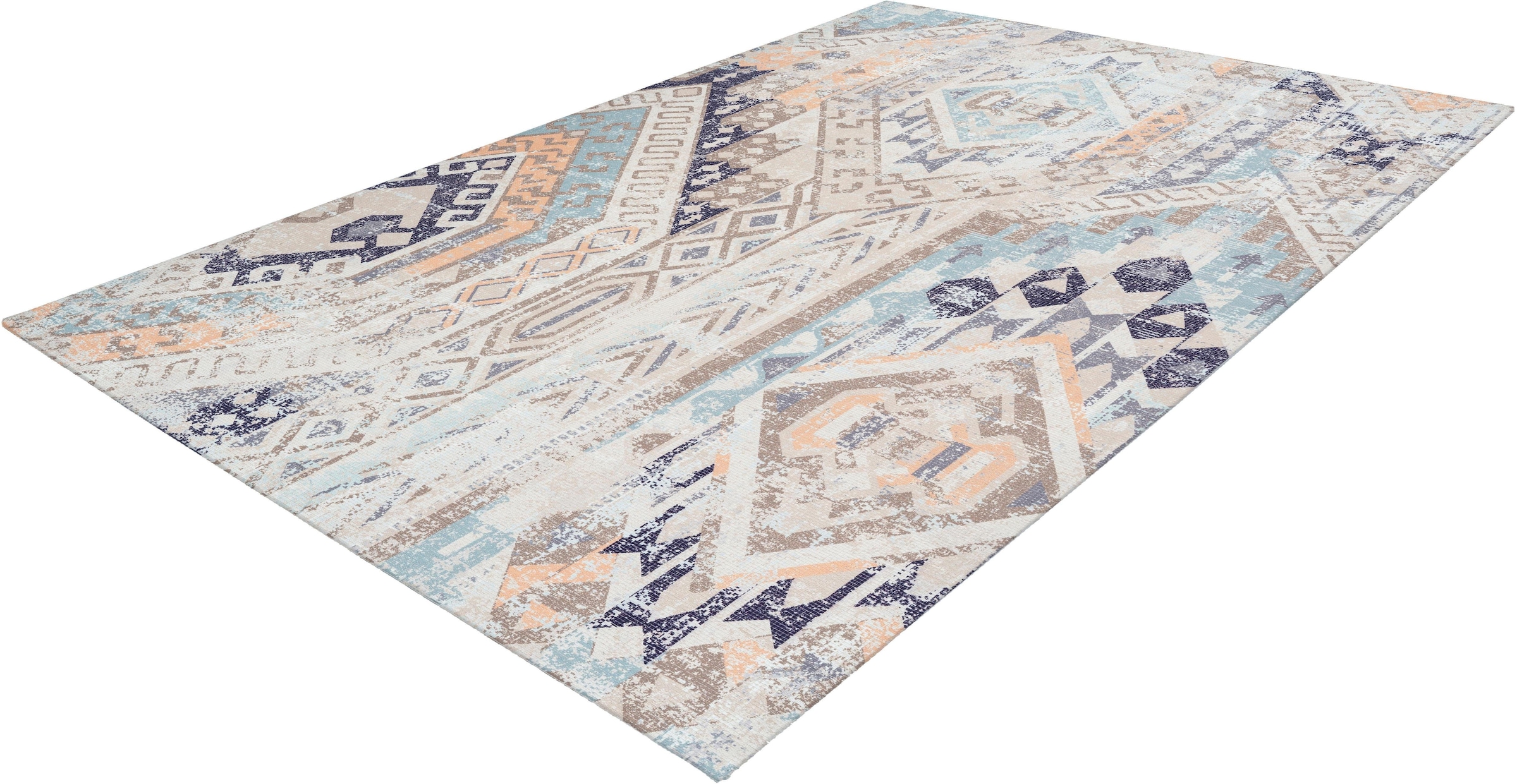 calo-deluxe Teppich »Emin 600«, rechteckig, 10 mm Höhe, reine Baumwolle, Wohnzimmer