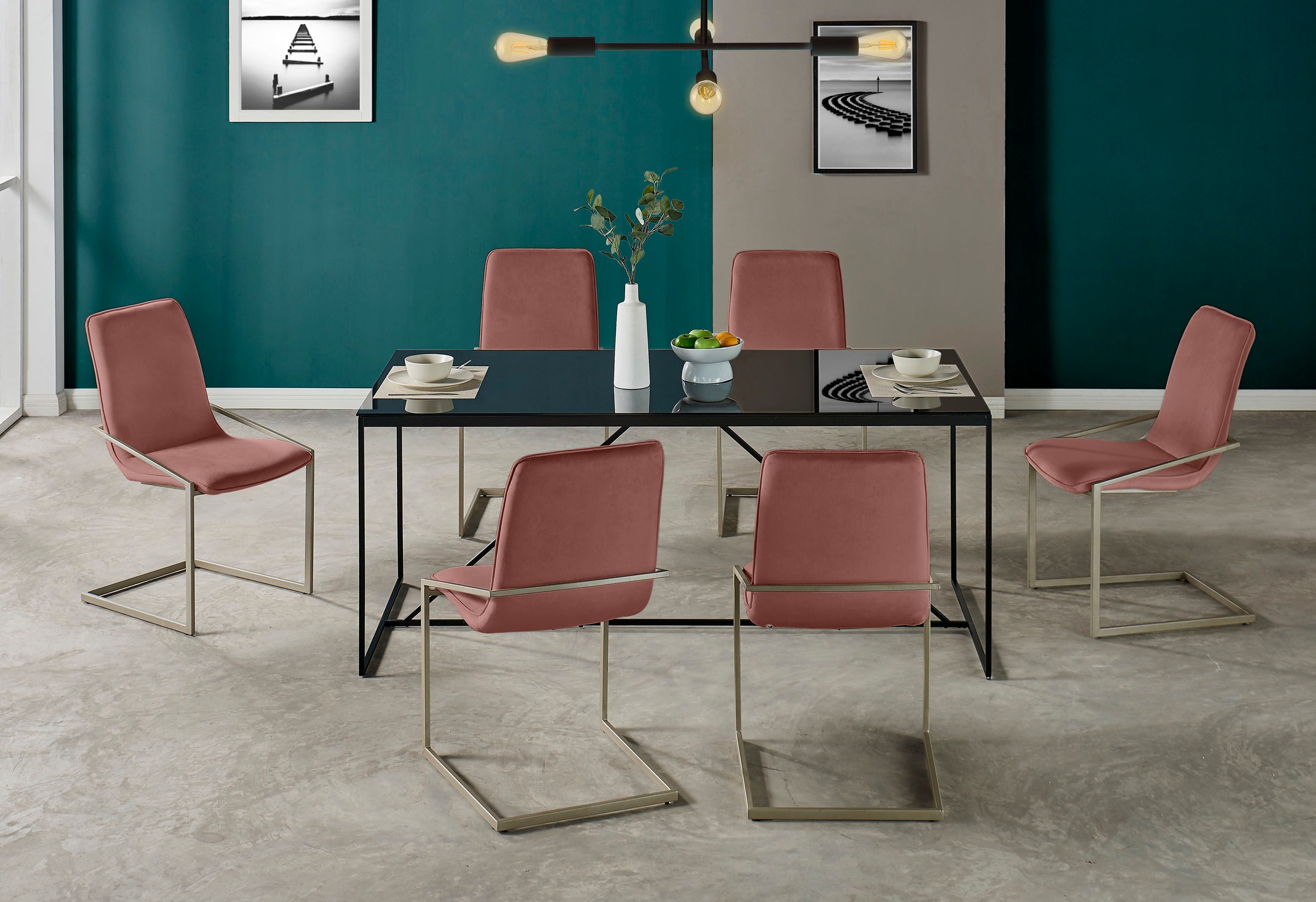 Image of INOSIGN Freischwinger »Vigga«, (Set), 2 St., Samtvelours, mit schönem weichen Samtvelours Bezug, in unterschiedlichen Farbvarianten bei Ackermann Versand Schweiz