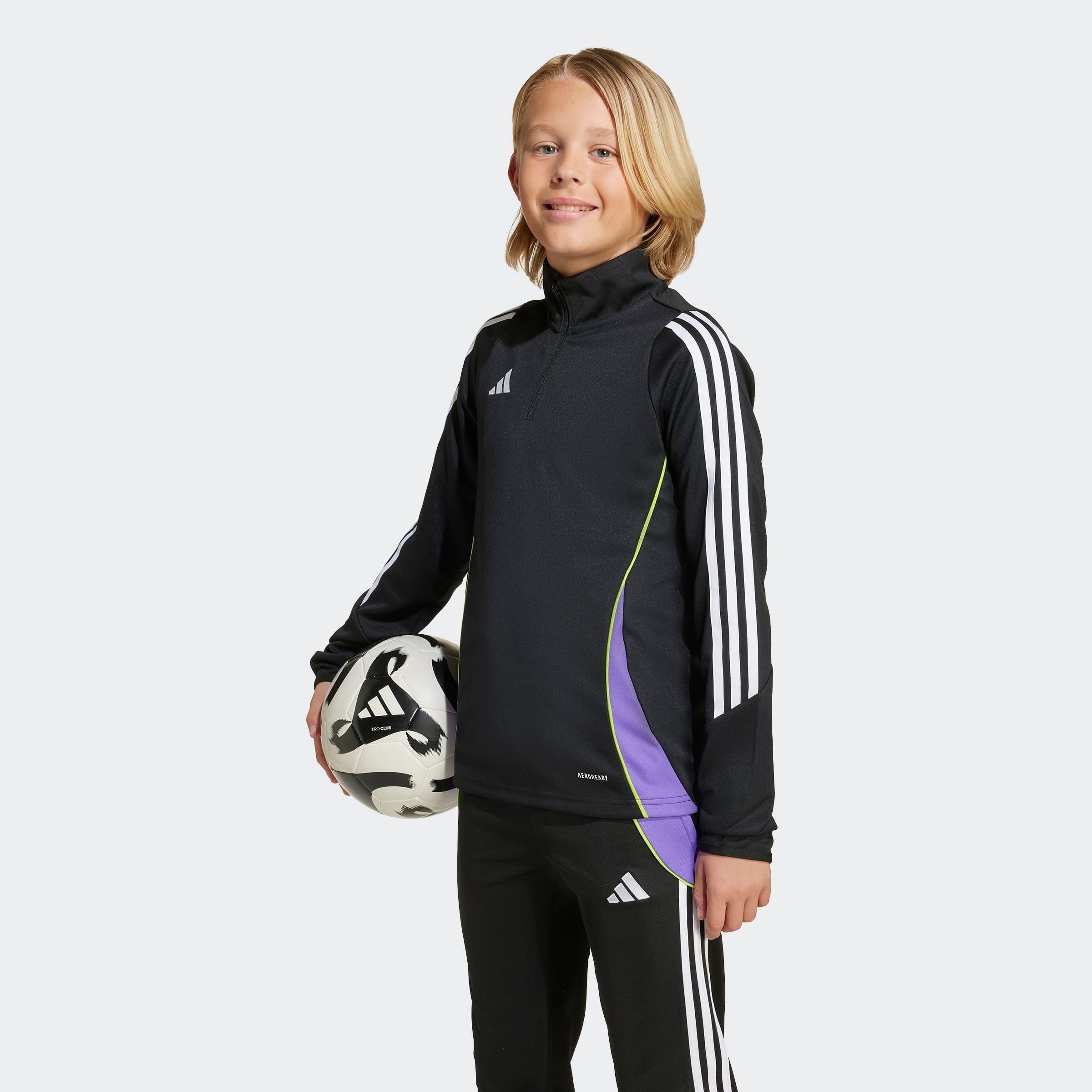 adidas Performance T-shirt d'entraînement »TIRO 24 KIDS TRAININGSOBERTEIL« schmaler Schnitt, mit Reissverschluss, atmungsaktiv