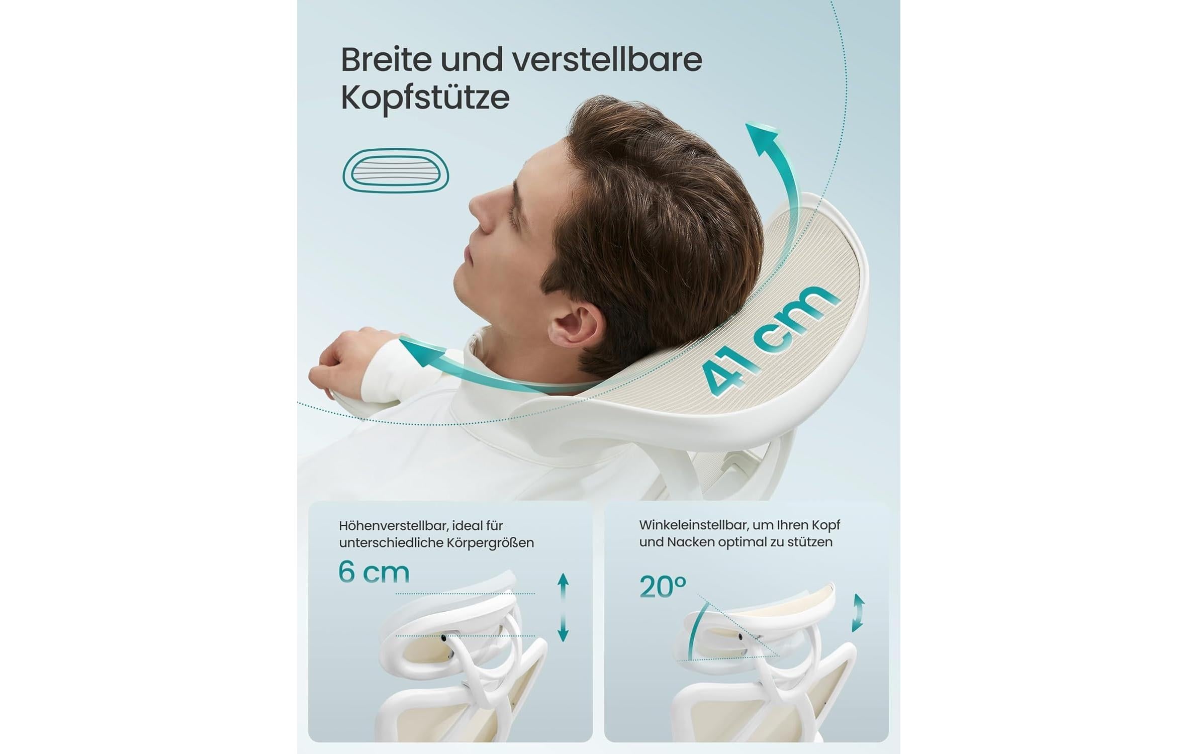 SONGMICS Chaise de bureau »mit verstellbarer Lendenstütze und Kopfstütze« ()