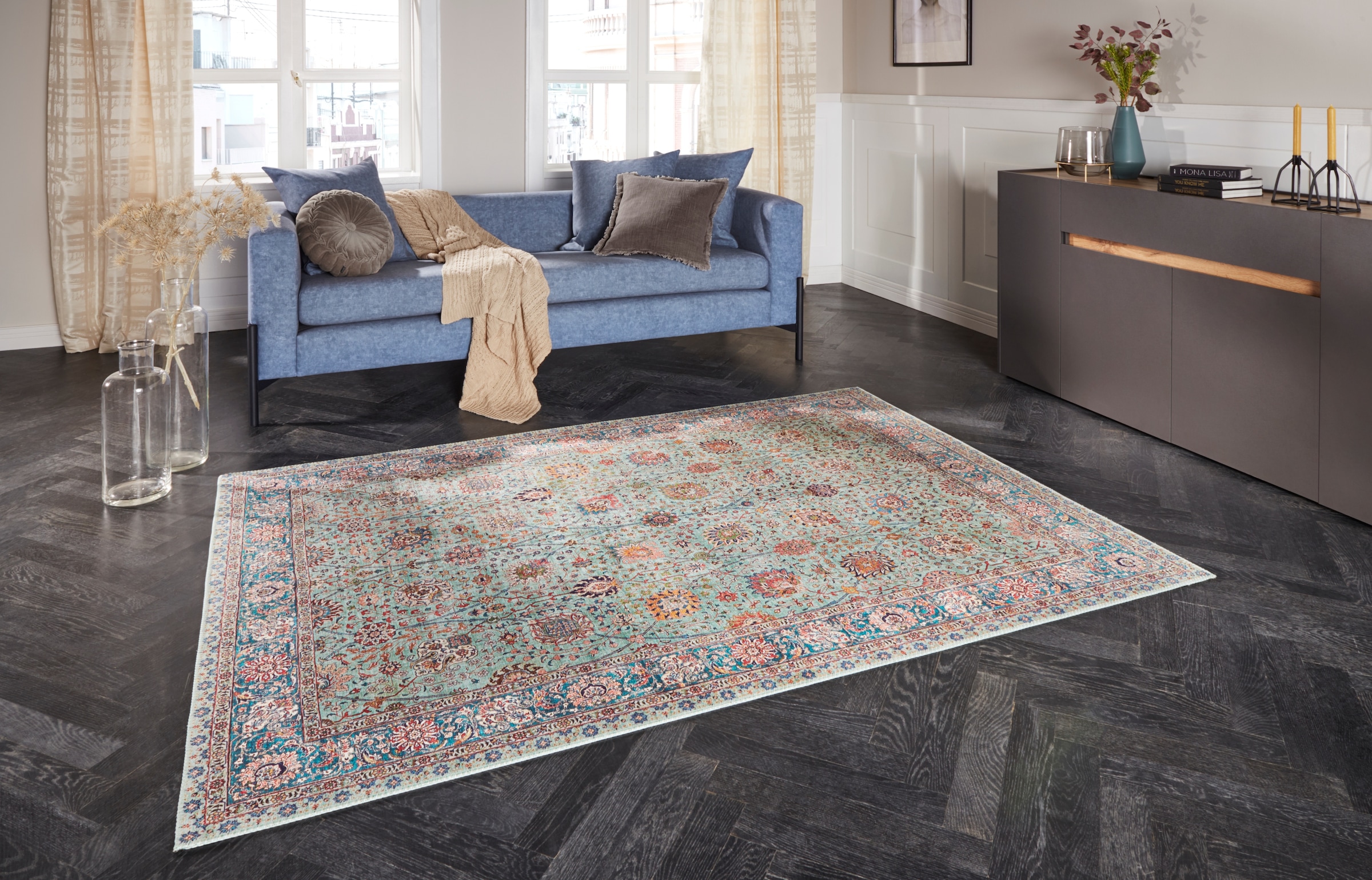 Image of ELLE DECORATION Teppich "Mahal" rechteckig 5 mm Höhe Orientalisch, Kurzflor, Vintage, Wohnzimmer, Schlafzimmer, Läufer